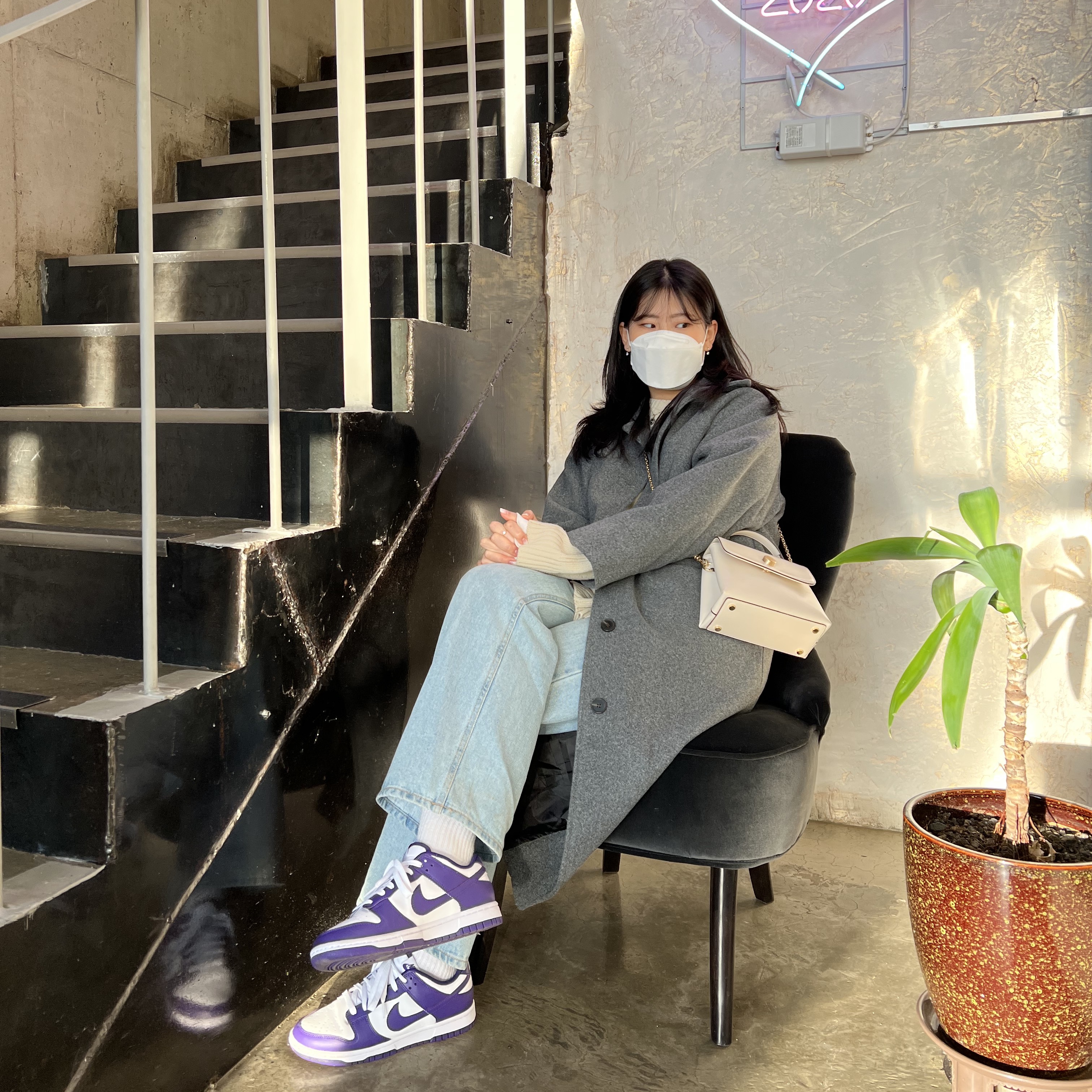 Nike Dunk Low Retro Championship Court Purple 착용 스타일