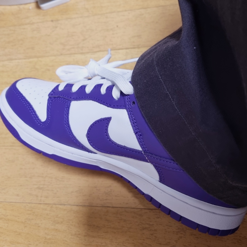 Nike Dunk Low Retro Championship Court Purple 착용 스타일 - 1