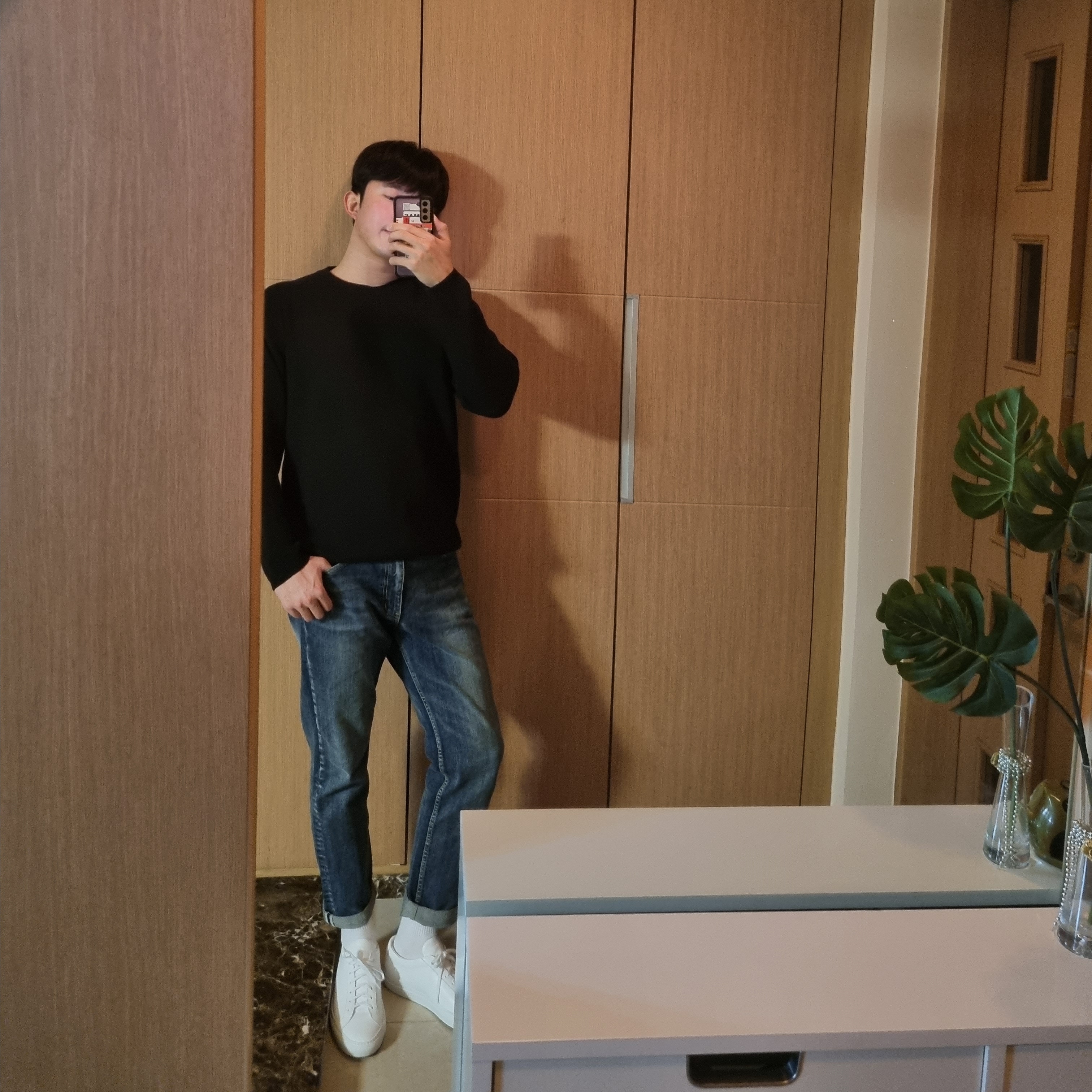 Common Projects Original Achilles Low White 착용 스타일 - 1