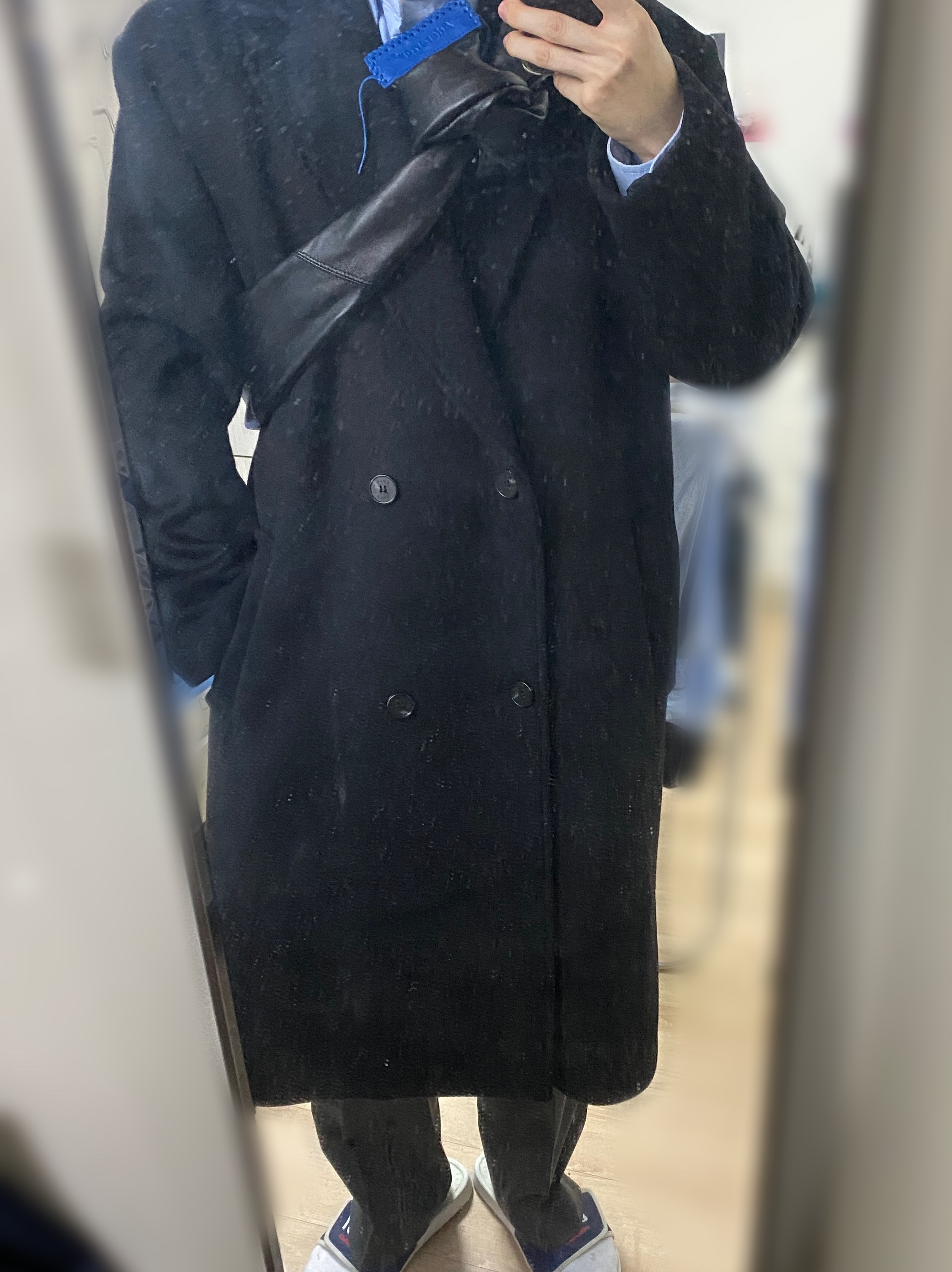 Ader Error x Zara Leather Shoulder Bag with Knot Black 착용 스타일