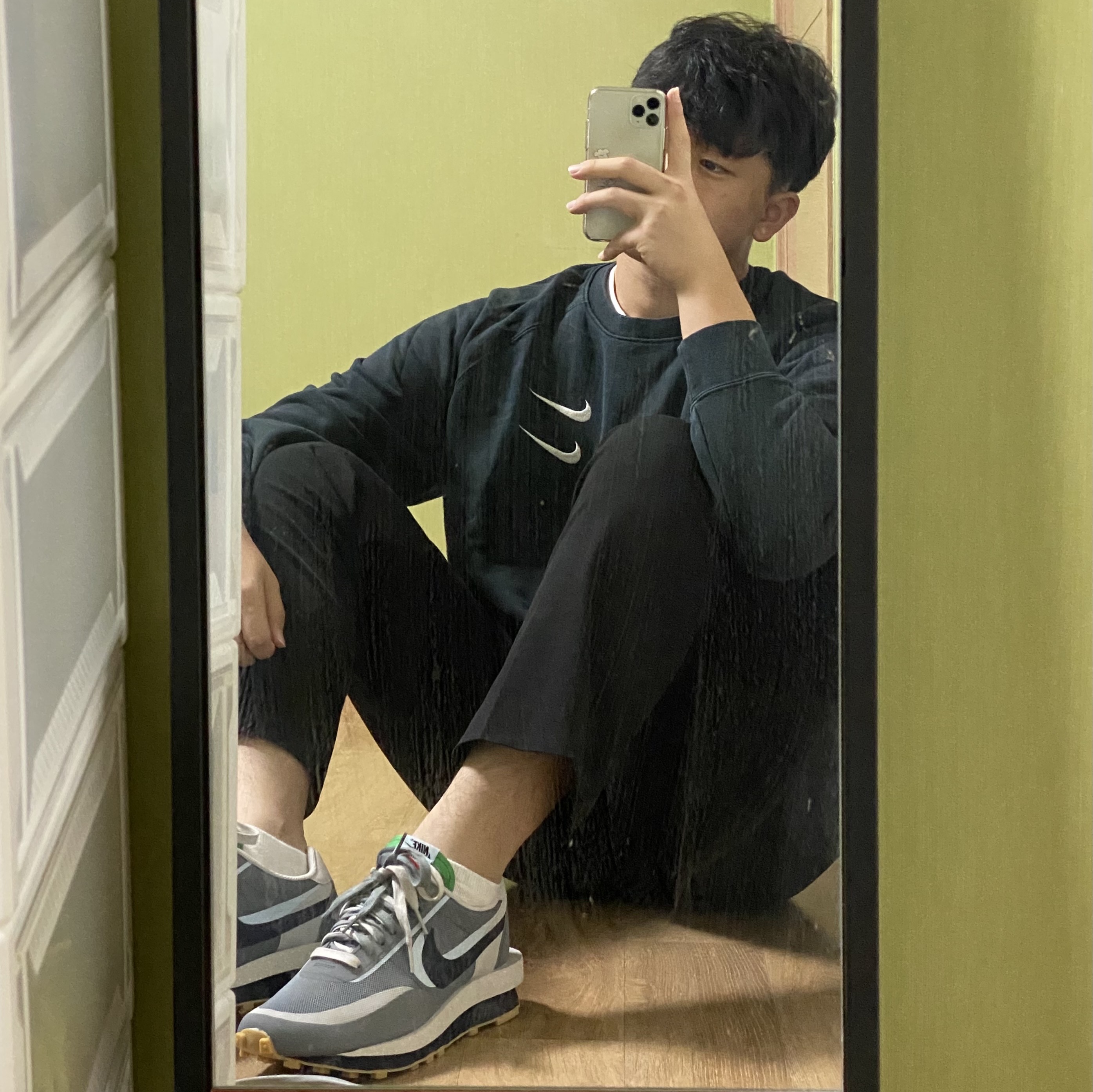 Nike x Sacai x Clot LDWaffle Cool Grey 착용 스타일