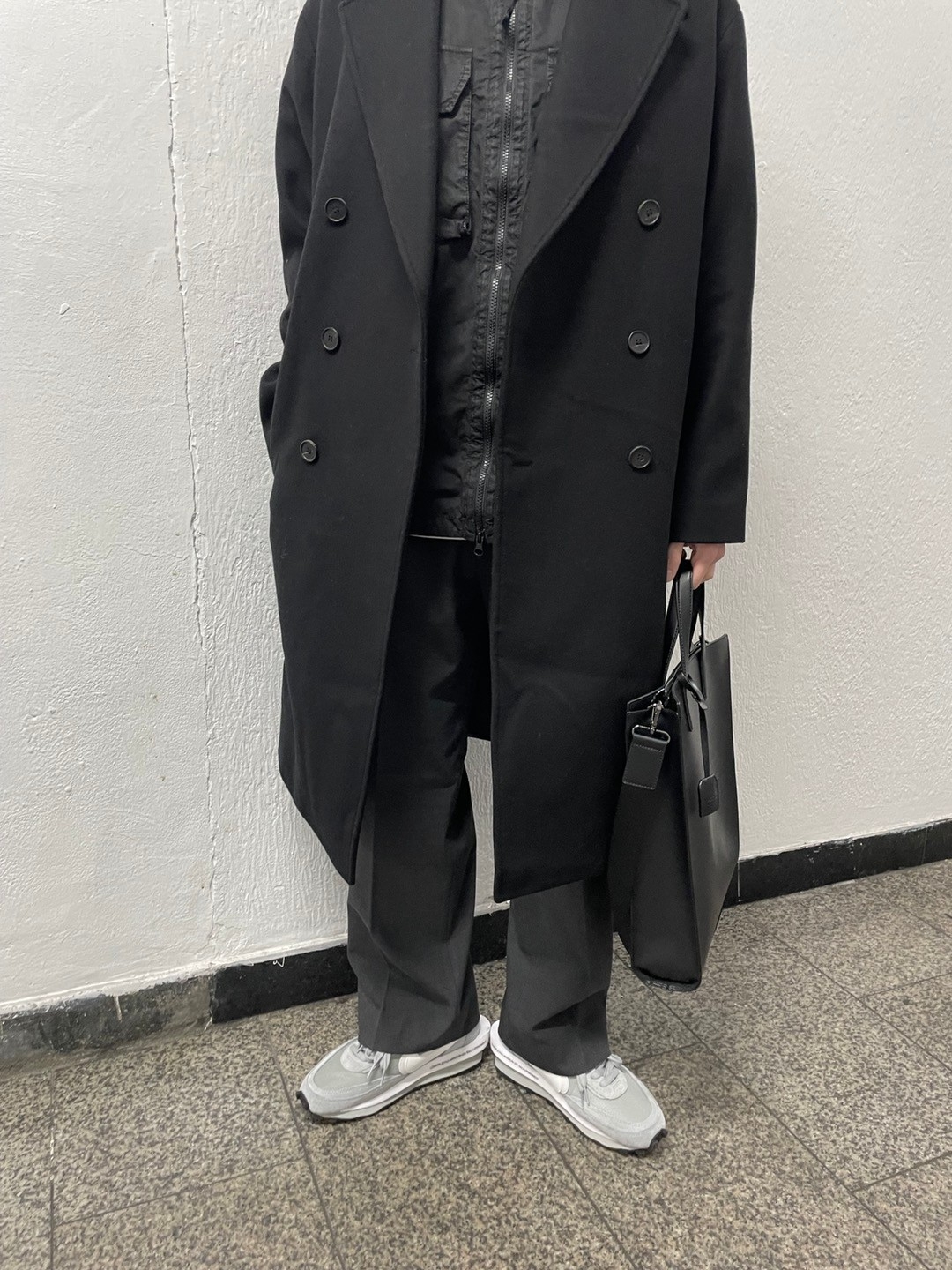 Nike x Sacai x Fragment LDWaffle Light Smoke Grey 착용 스타일