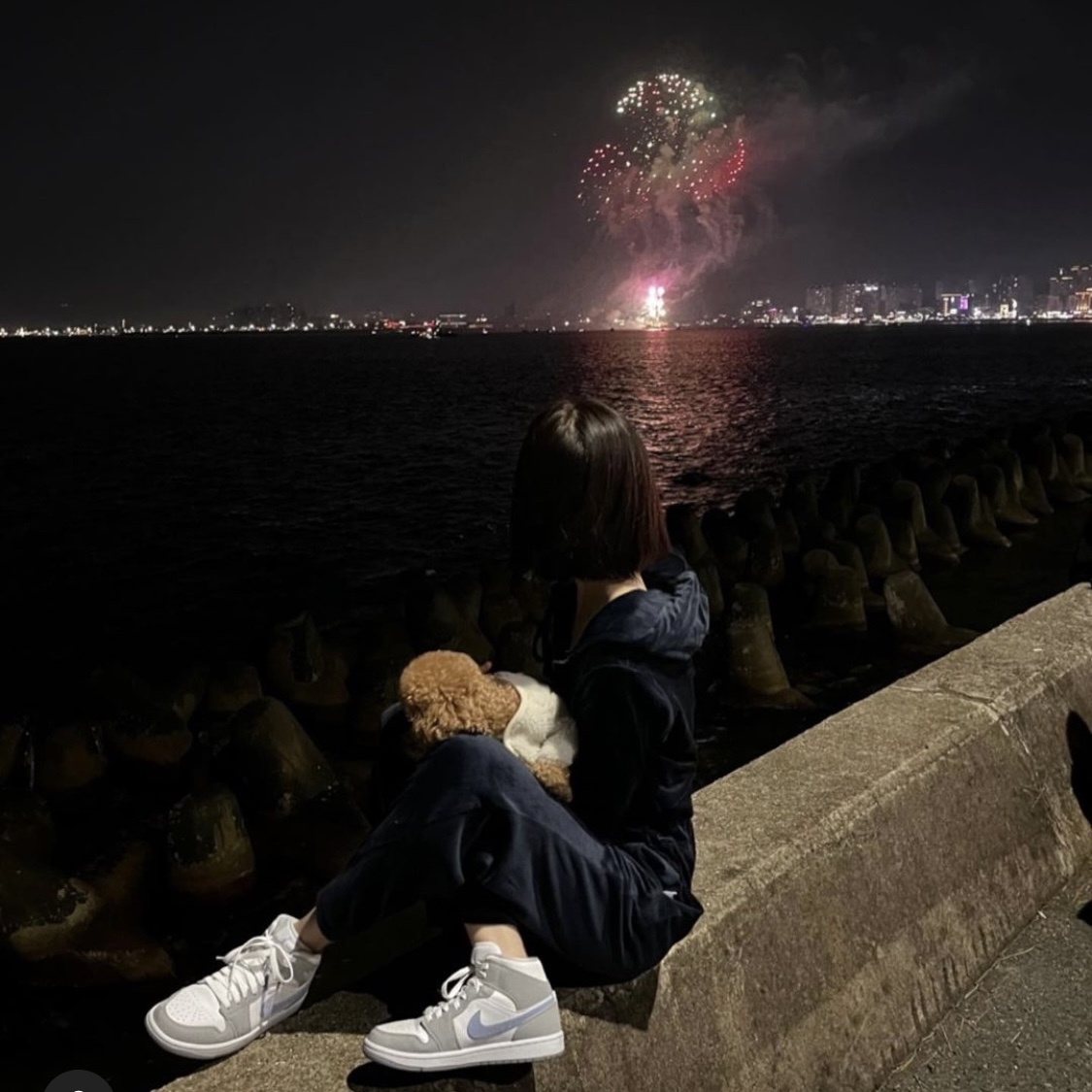 (W) Jordan 1 Mid Wolf Grey 착용 스타일