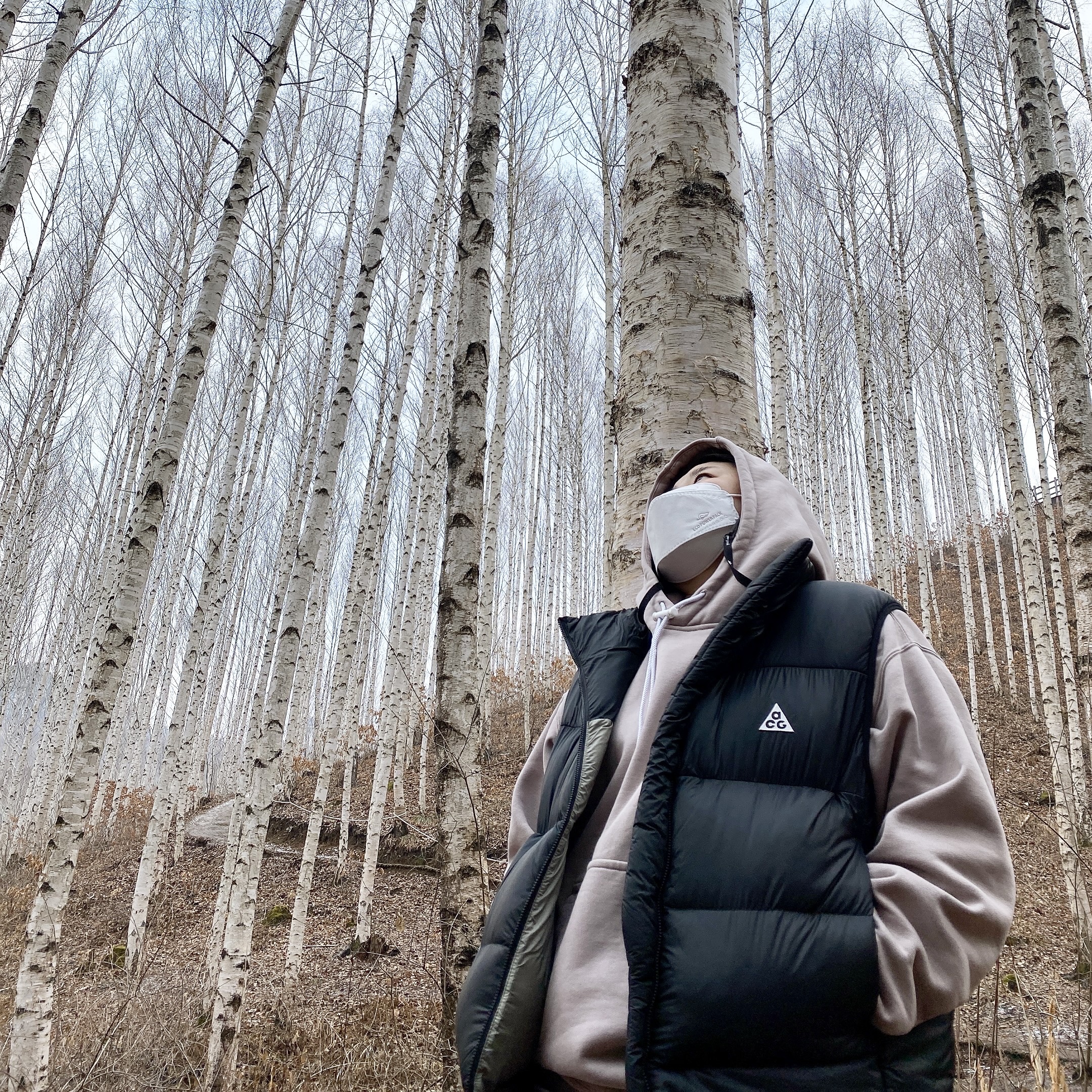 Nike ACG Therma-Fit ADV Lunar Lake Puffer Vest Black - Asia, Nike NRG Solo Swoosh Fleece Pants Malt - Asia 착용 스타일 - 2