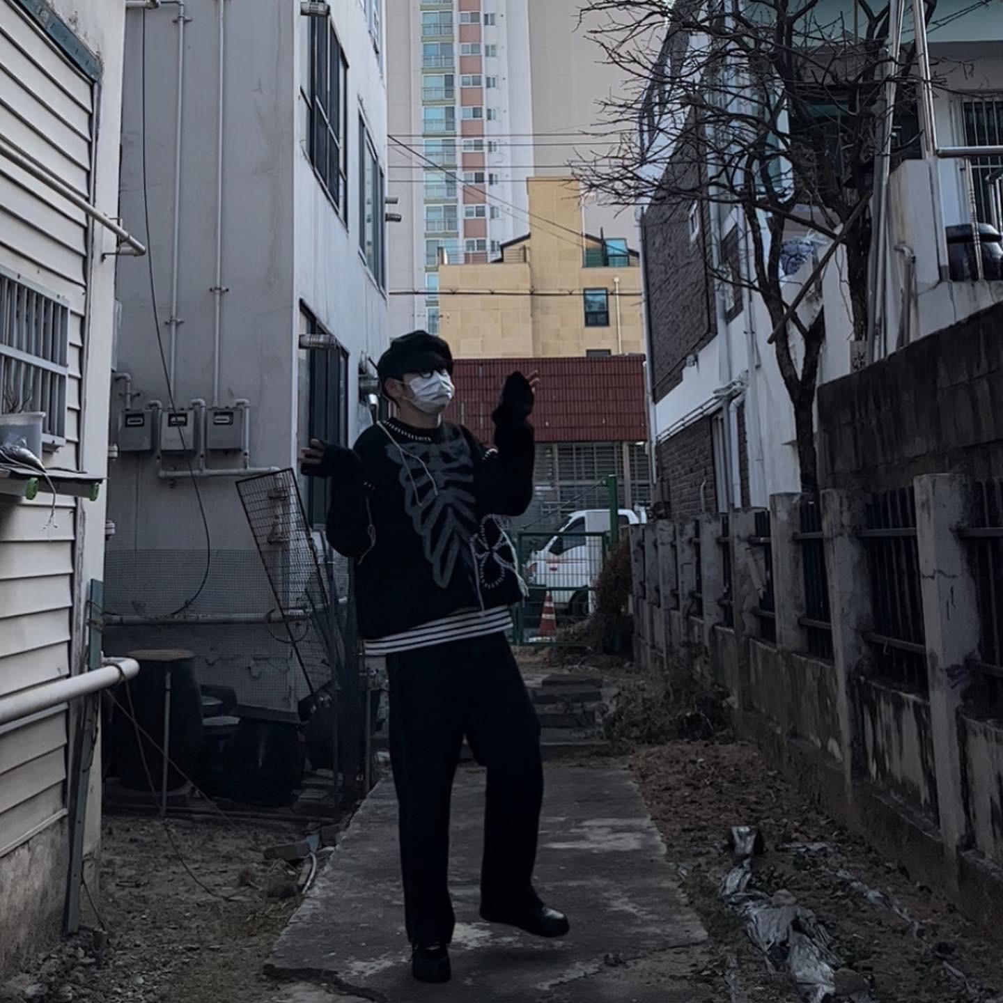 Nike x Supreme Air Force 1 Low Black 착용 스타일