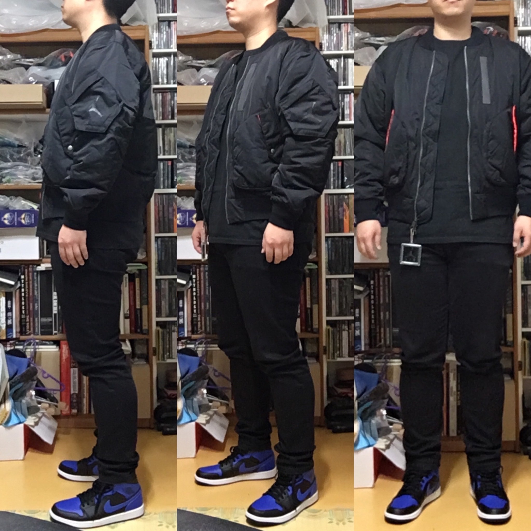 Jordan 1 Mid Black Hyper Royal 착용 스타일