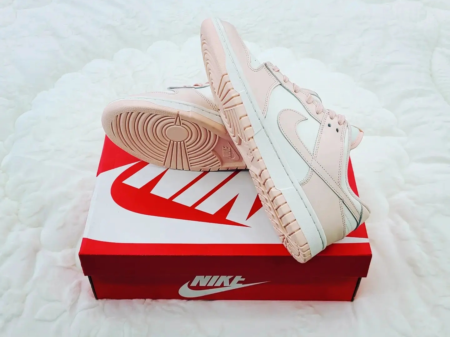 (W) Nike Dunk Low Orange Pearl 착용 스타일 - 4