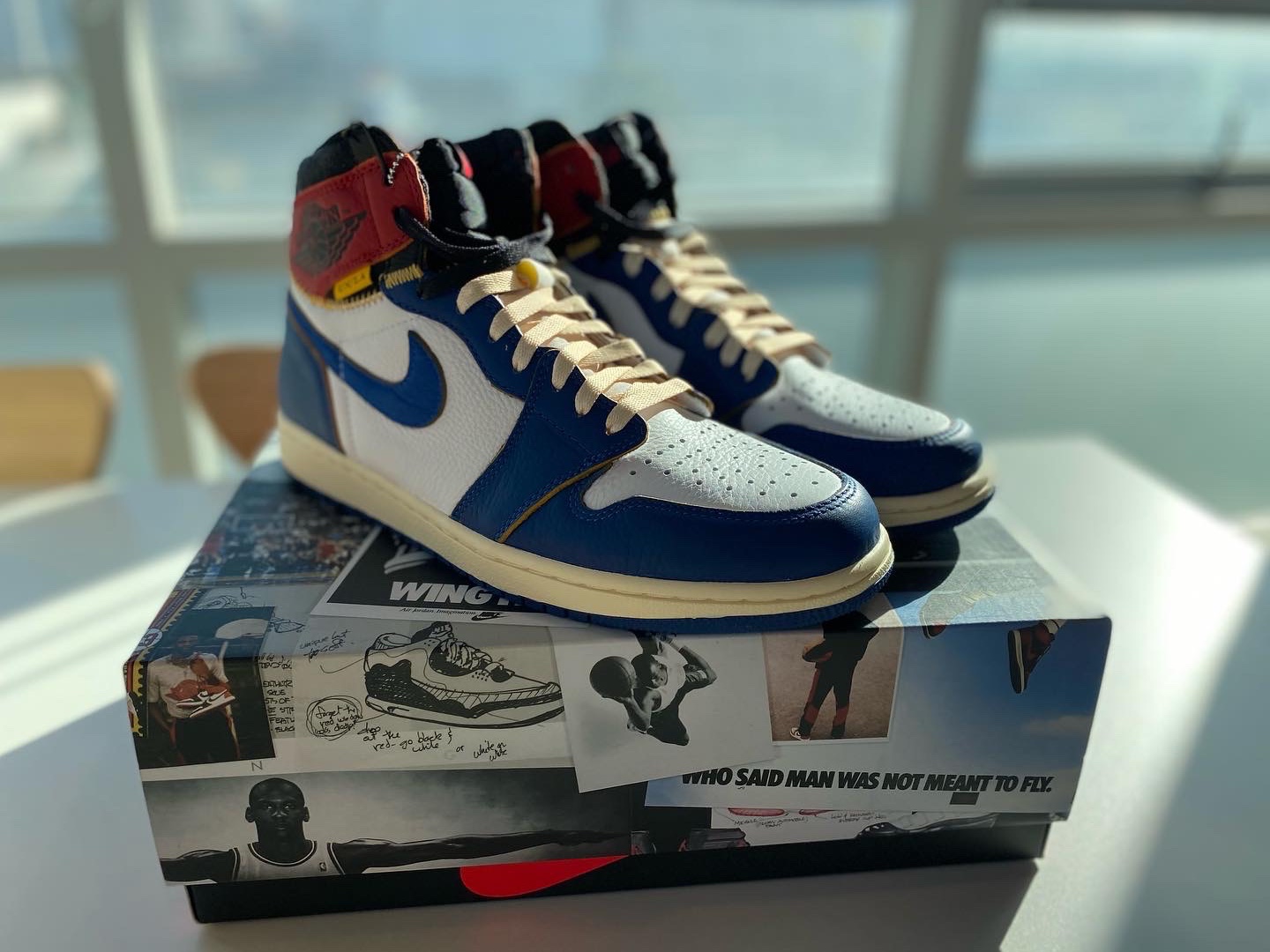 Jordan 1 x Union Retro High Blue Toe 착용 스타일 - 1