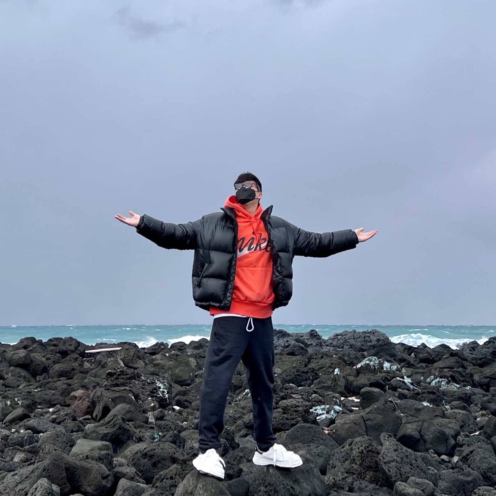 Nike x Cactus Plant Flea Market Shoebox Heavyweight Hooded Pullover Orange - US/EU, Nike M NRG Sweatpants Black 착용 스타일
