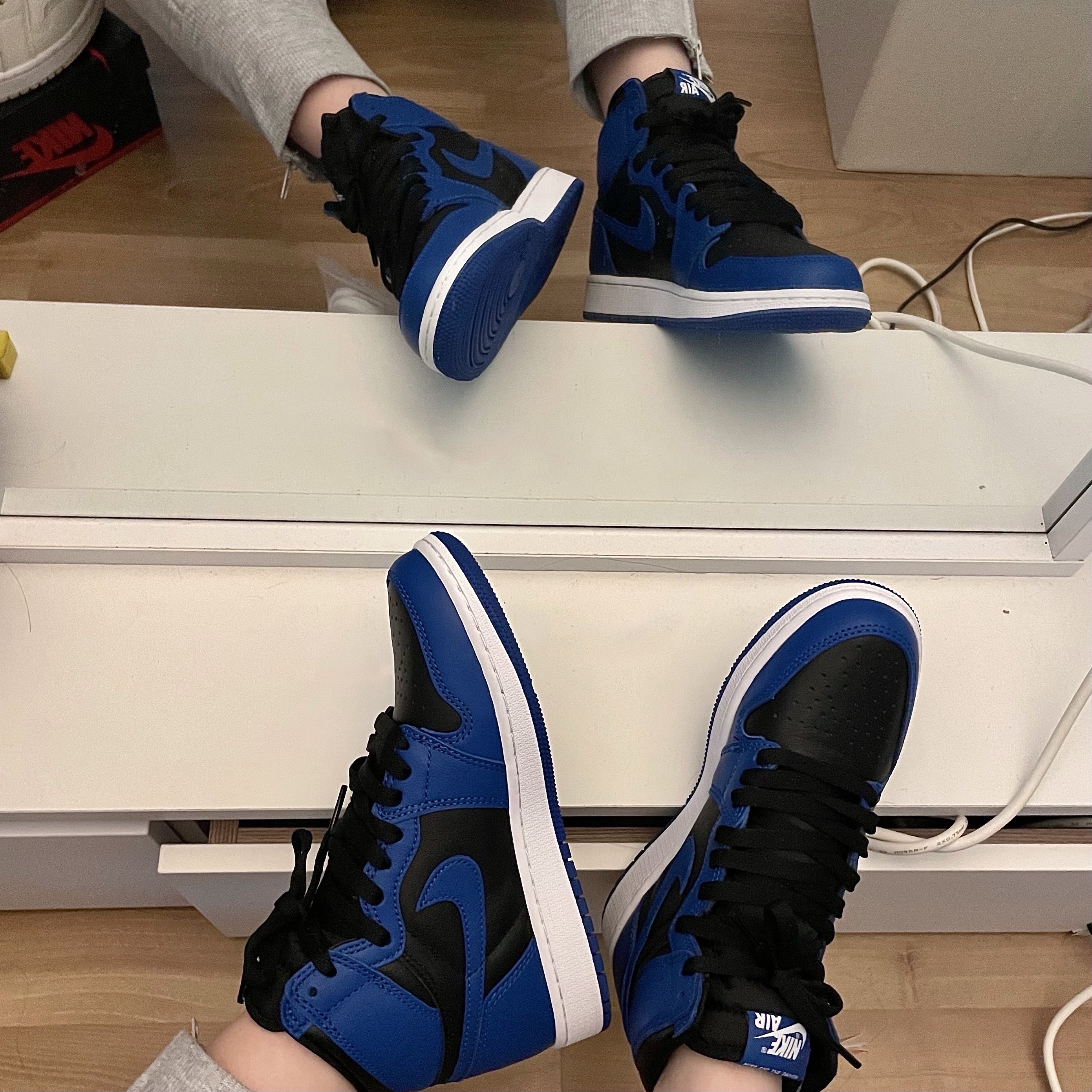 Jordan 1 Retro High OG Dark Marina Blue, (GS) Jordan 1 Retro High OG Dark Marina Blue 착용 스타일 - 2