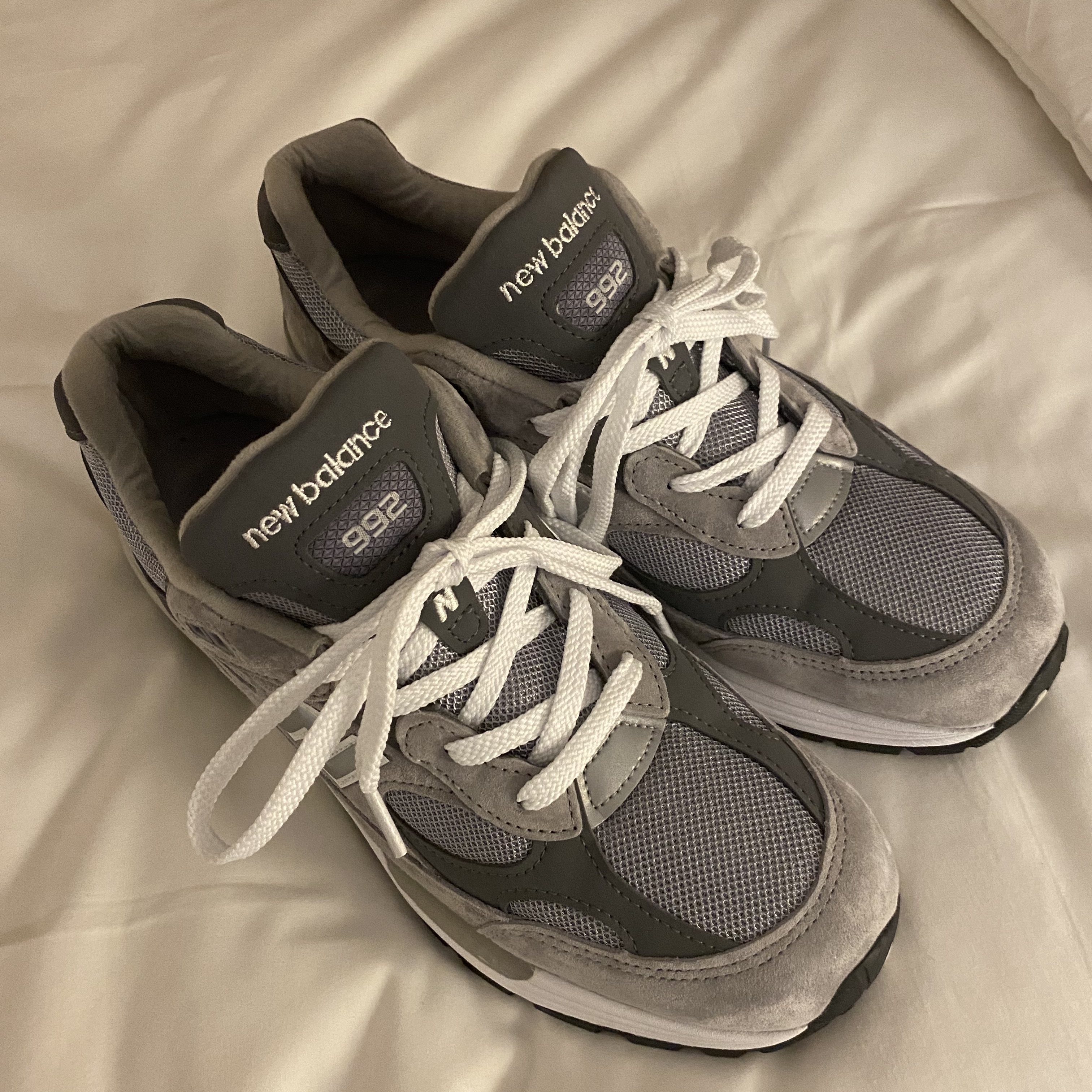 New Balance 992 Made in USA Grey - D Standard 착용 스타일 - 1