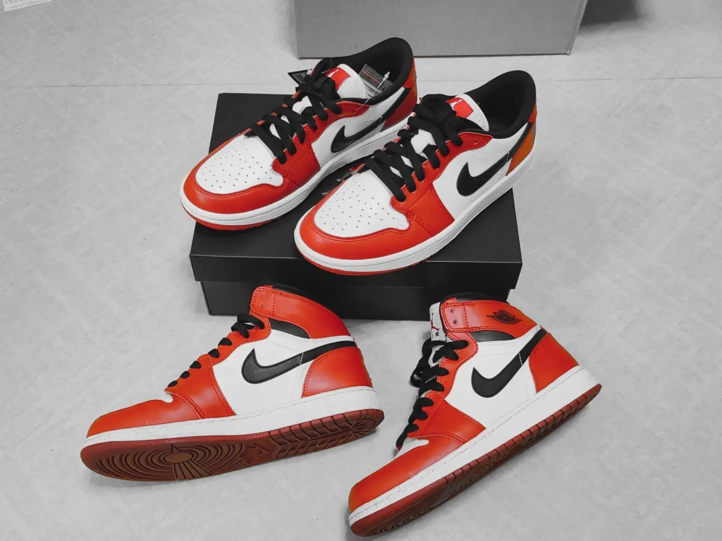 (GS) Jordan 1 Retro High OG Chicago 2013, Jordan 1 Low Golf Chicago 착용 스타일 - 2