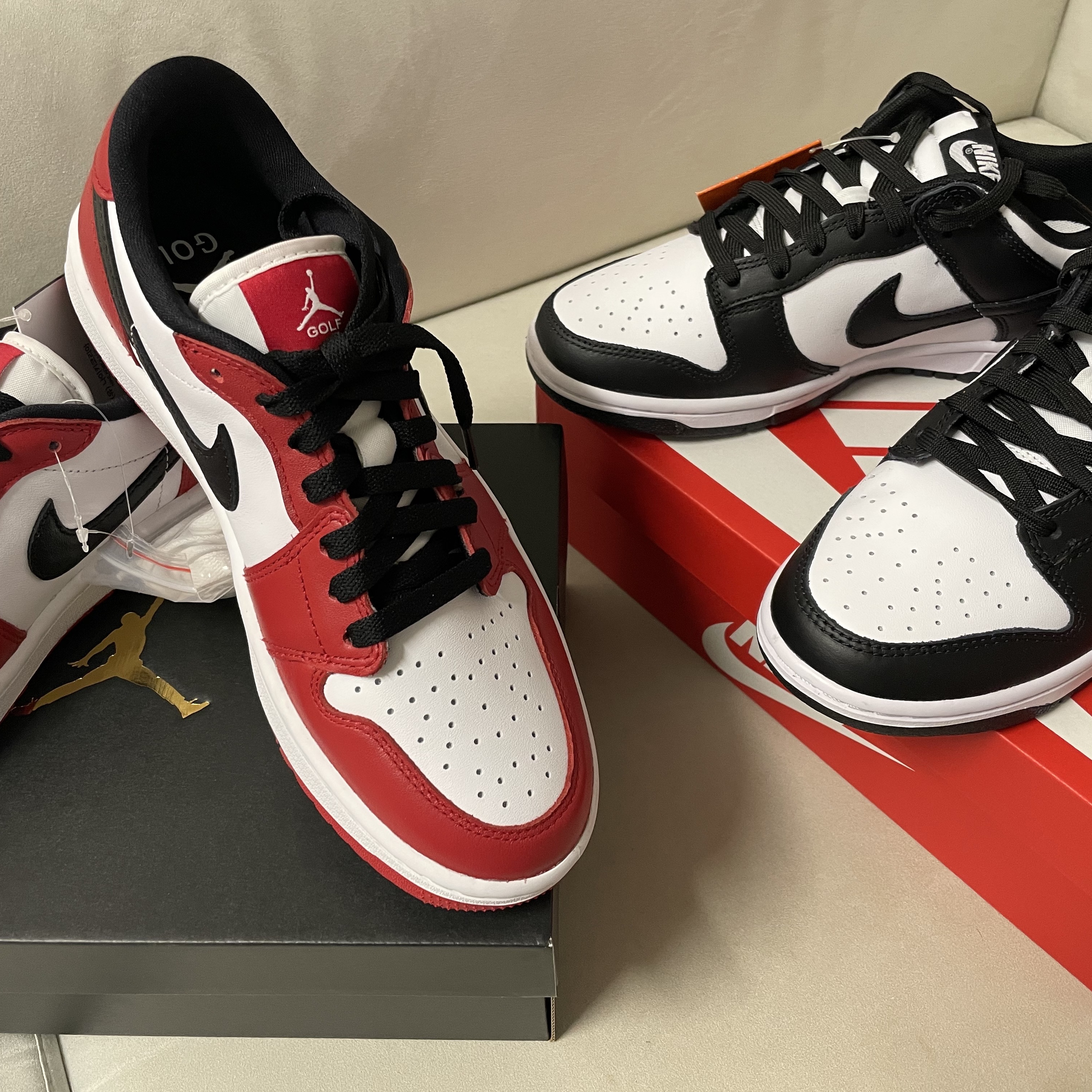 Jordan 1 Low Golf Chicago, Nike Dunk Low Retro Black 착용 스타일 - 2