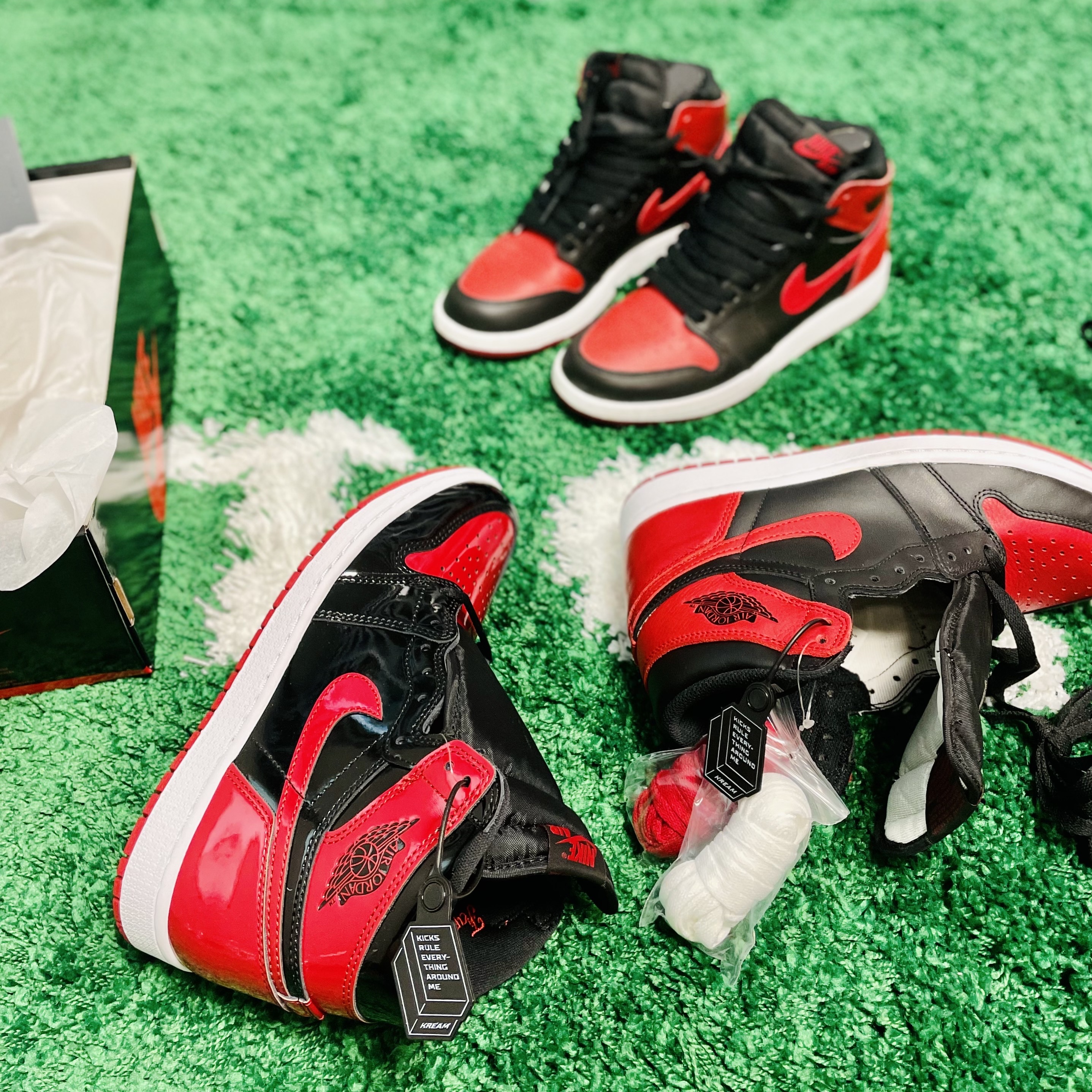 Jordan 1 Retro High OG Patent Bred, Jordan 1 Retro High OG Bred Banned 2016 착용 스타일