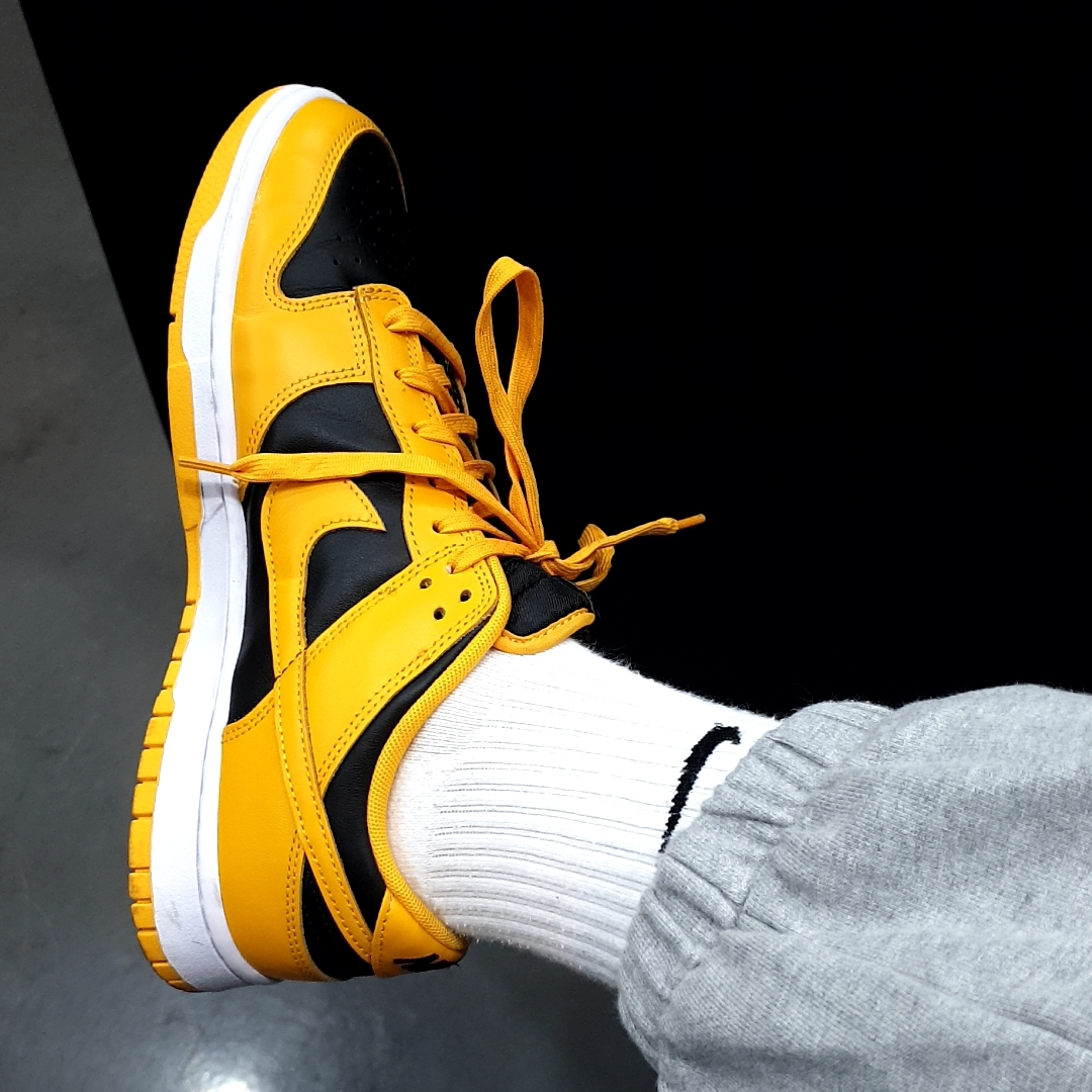 Nike Dunk Low Retro Championship Goldenrod 착용 스타일