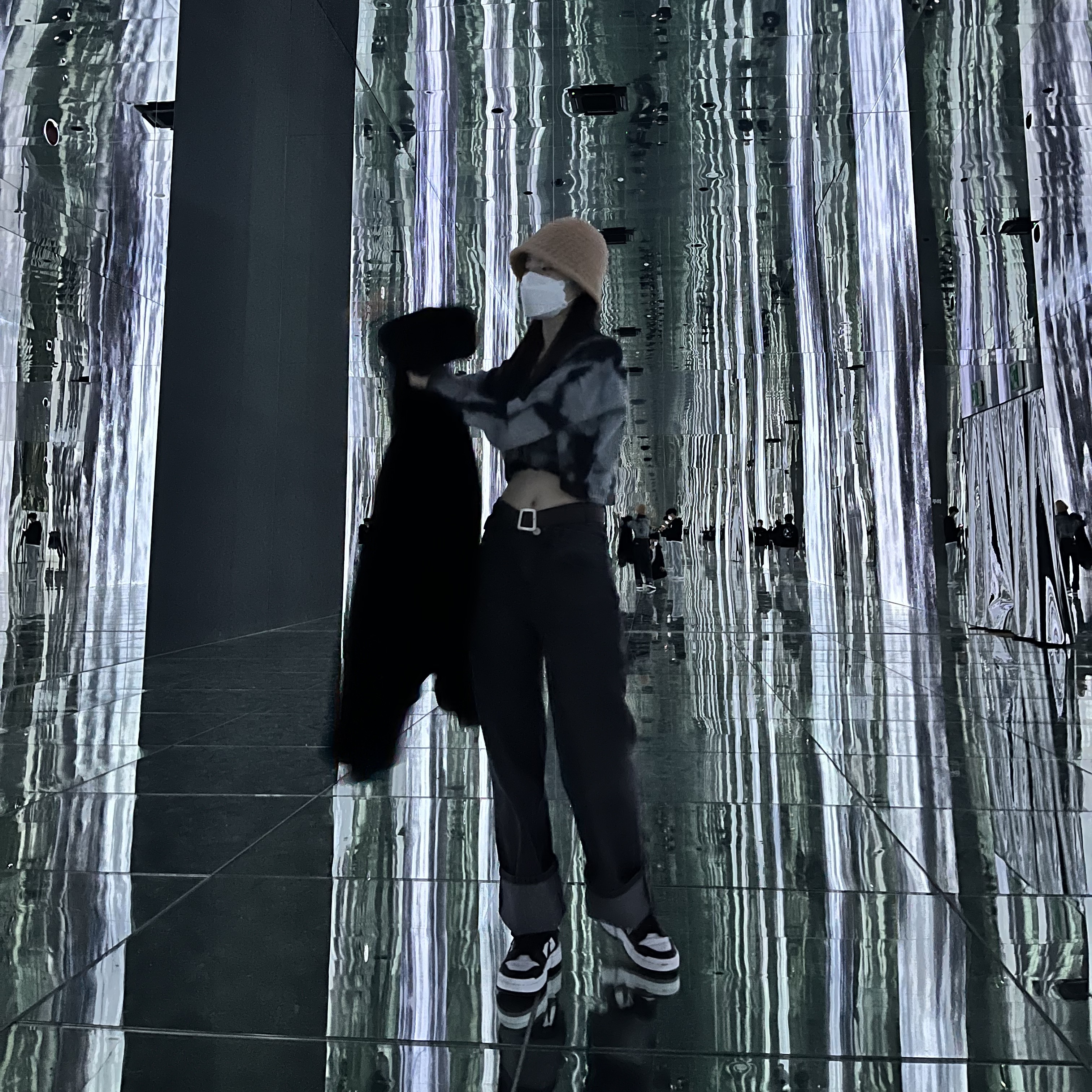 (W) Nike Dunk Low Disrupt Black White 착용 스타일