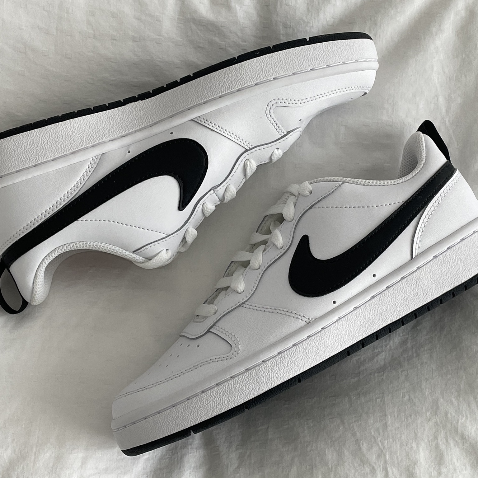 (GS) Nike Court Borough Low 2 White Black 착용 스타일