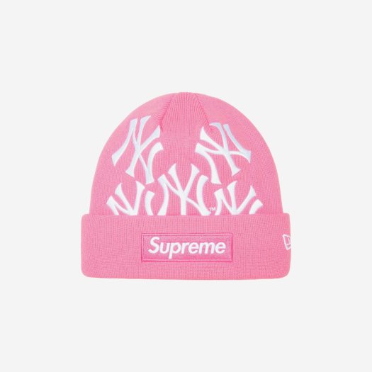 Supreme x New York Yankees New Era Box Logo Beanie Pink - 21FW