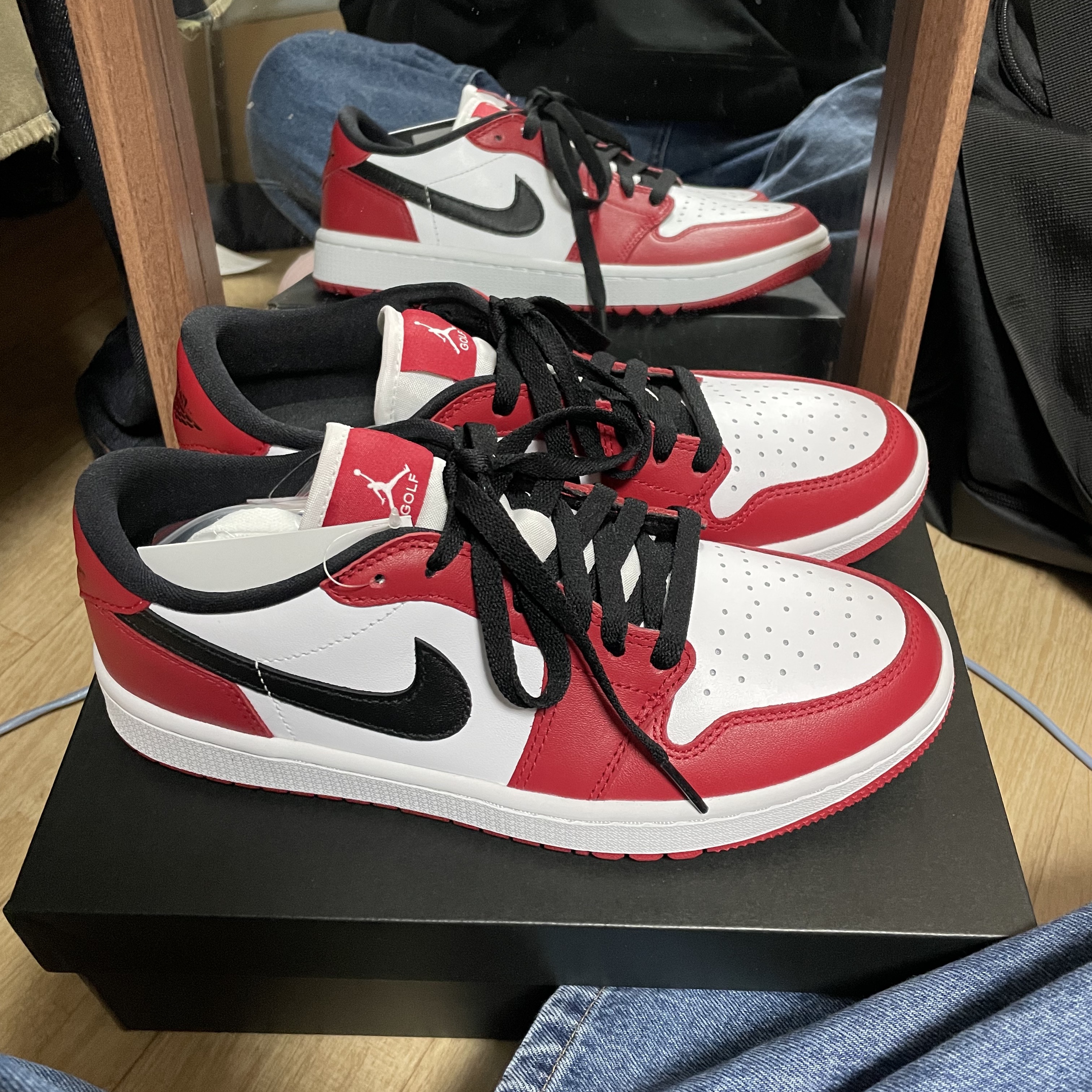 Jordan 1 Low Golf Chicago, Supreme Mohair Beanie Black - 20FW 착용 스타일 - 2