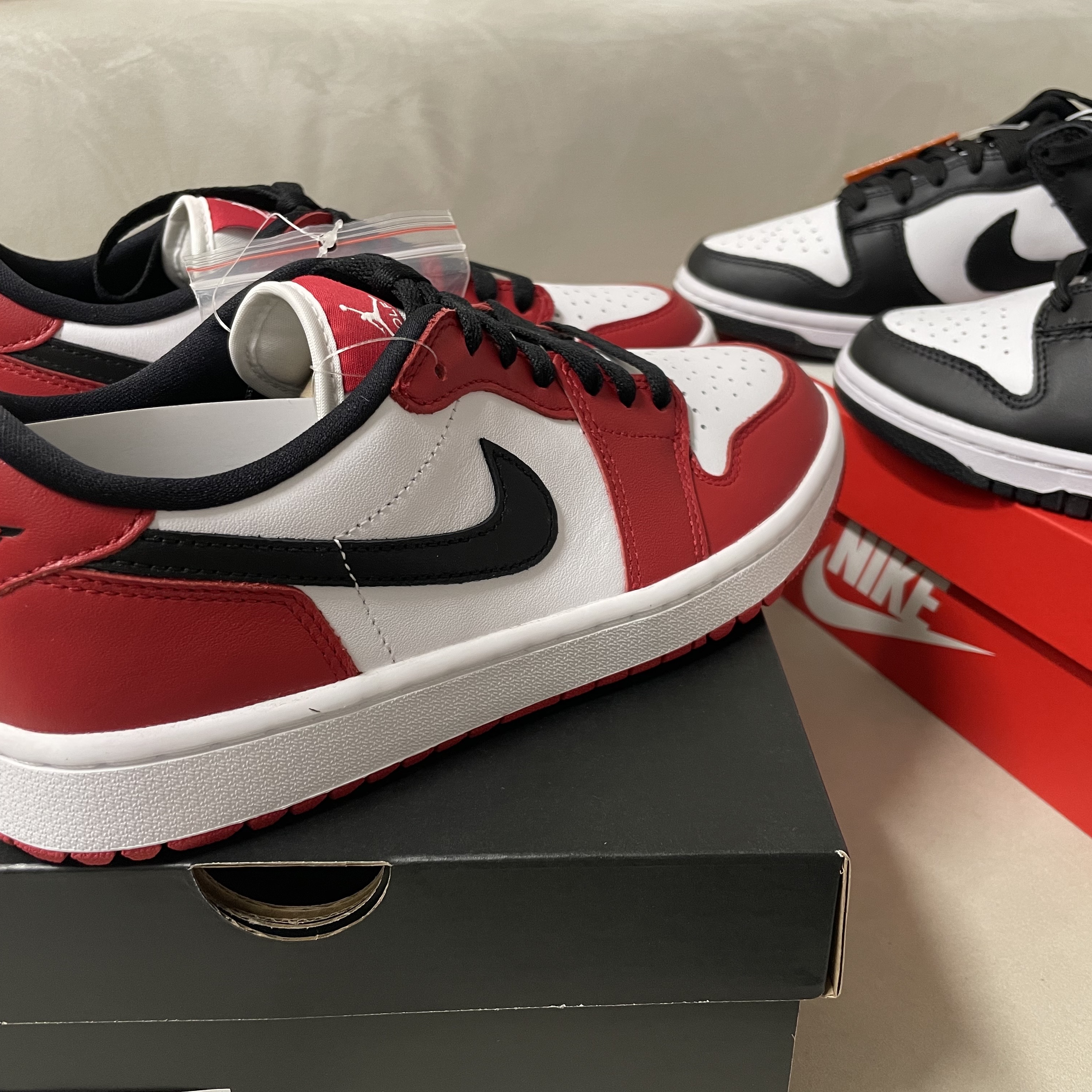 Jordan 1 Low Golf Chicago, Nike Dunk Low Retro Black 착용 스타일 - 3