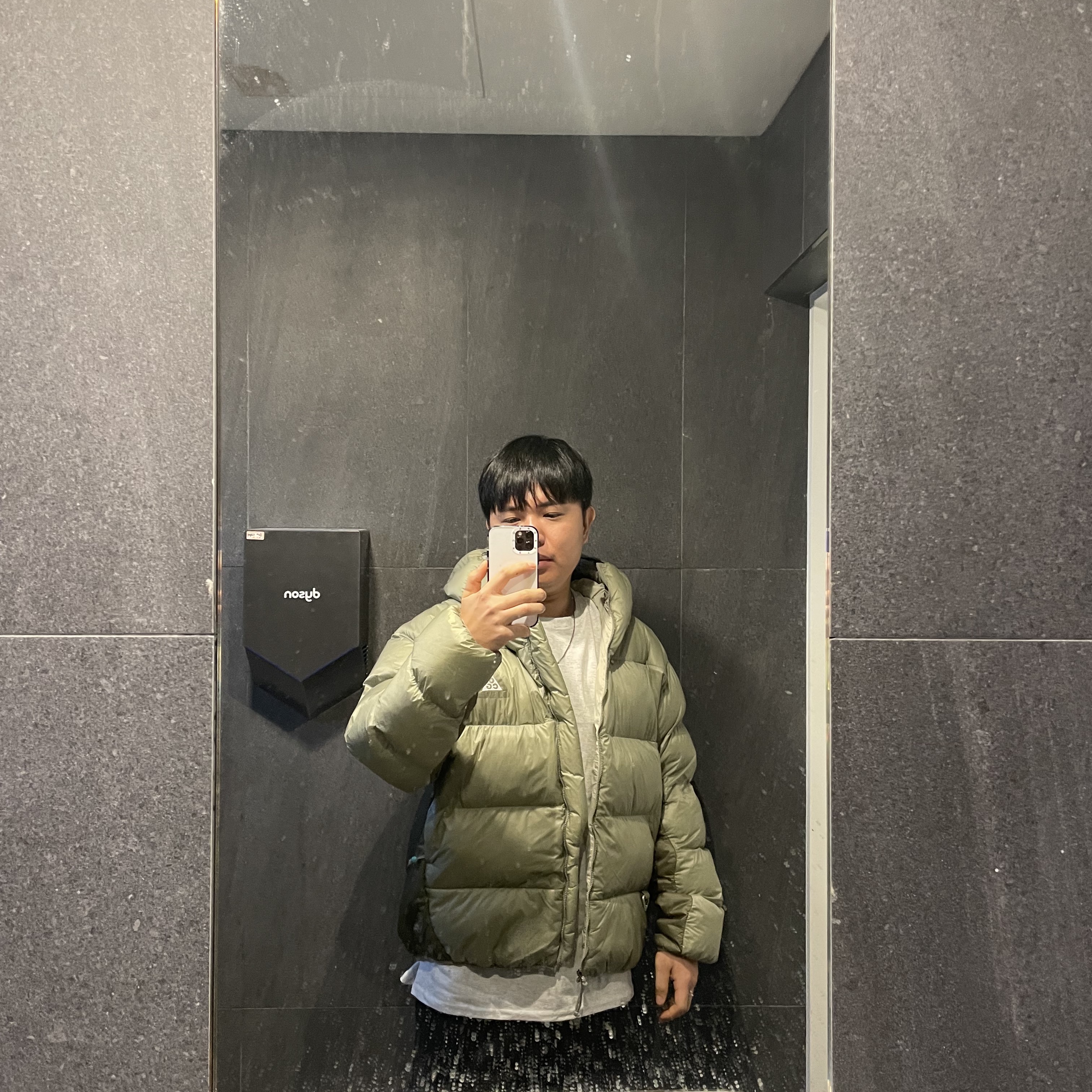 Nike ACG Therma-Fit ADV Lunar Lake Puffer Jacket Light Army - Asia 착용 스타일