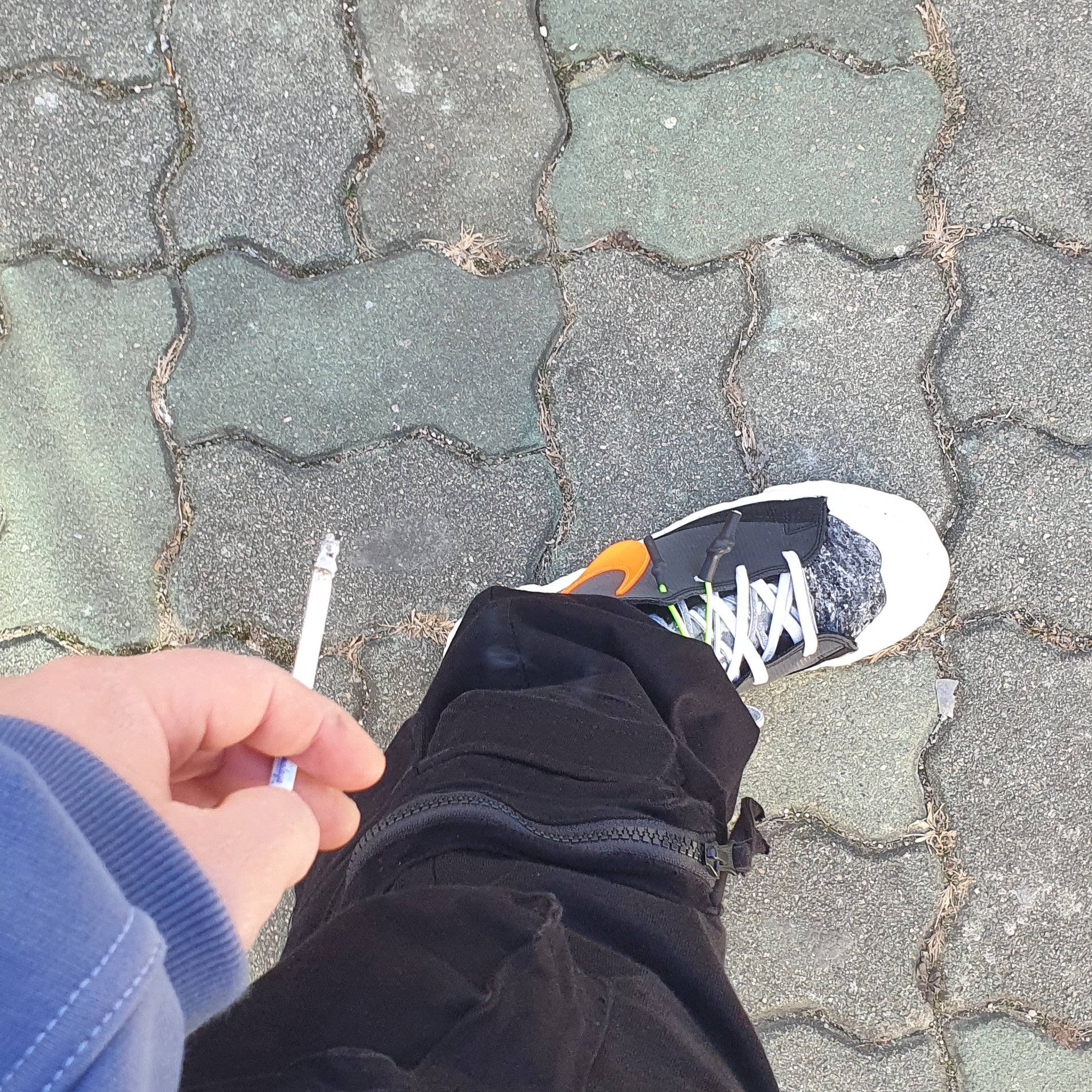 Nike x Readymade Blazer Mid Black, Nike x Off-White Dunk Low The 50 - Lot 18 착용 스타일 - 2