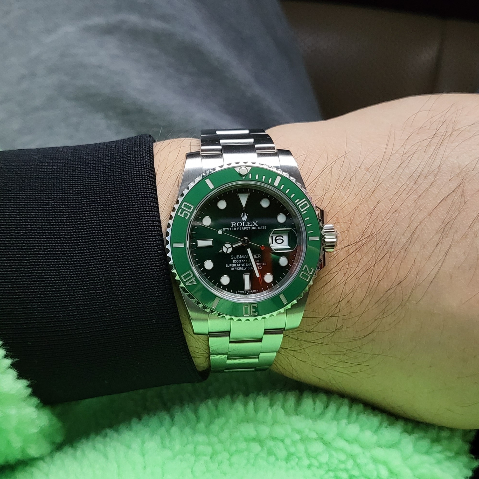Nike Big Swoosh Full Zip Jacket Green Black, Rolex Submariner Date 40mm 116610LV Green Oyster 착용 스타일