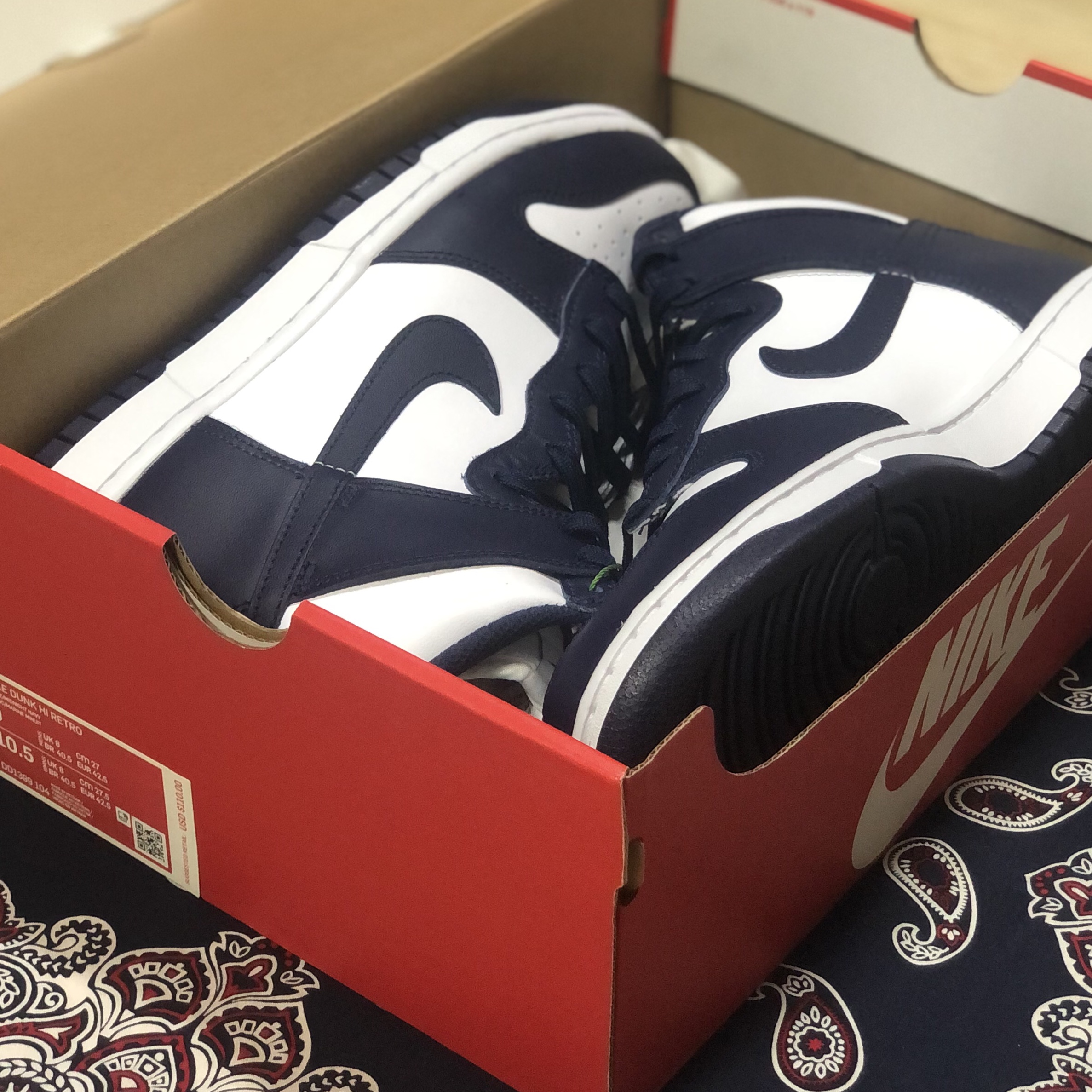 Nike Dunk High Retro Championship Navy 착용 스타일 - 2