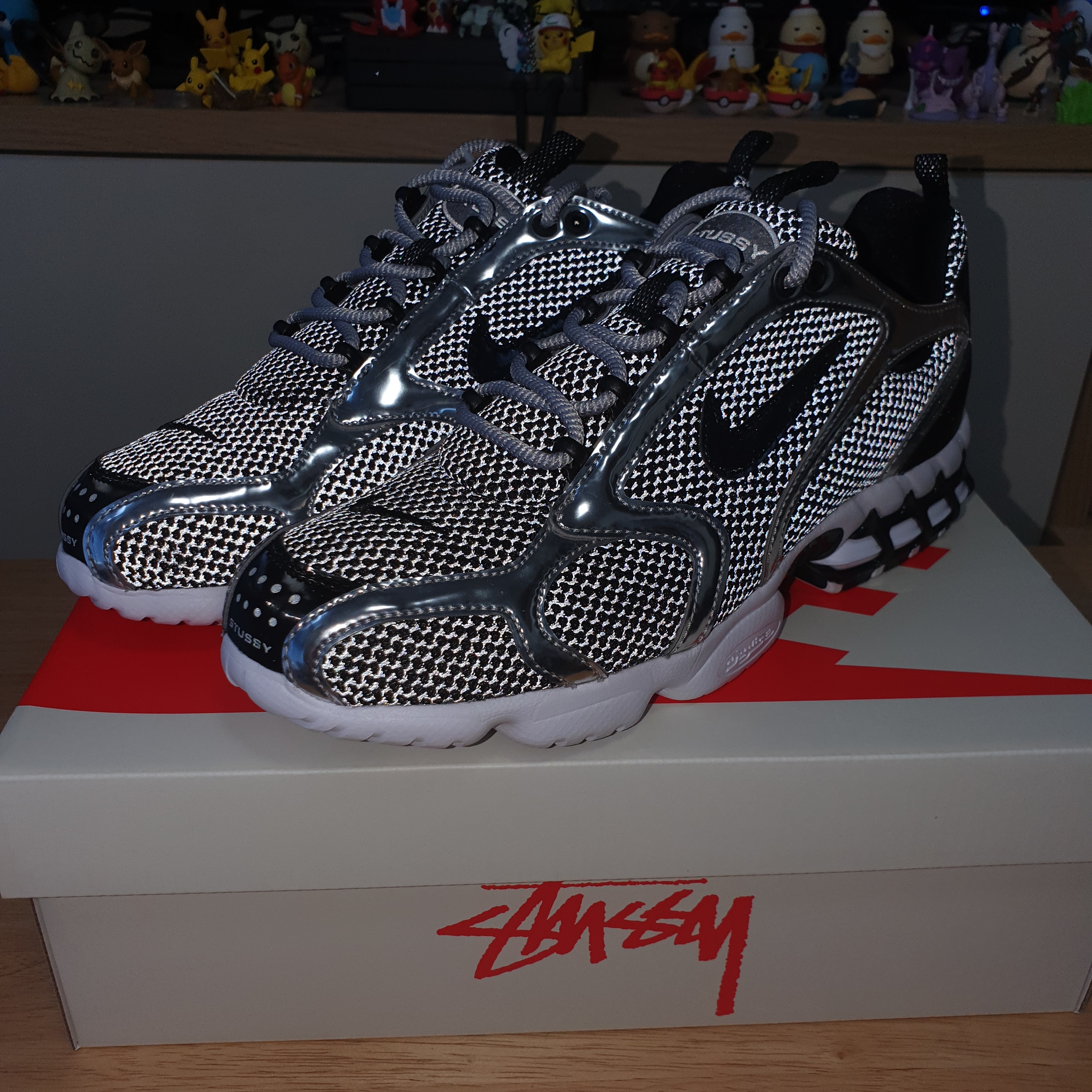 Nike x Stussy Air Zoom Spiridon Cage 2 Pure Platinum 착용 스타일 - 2