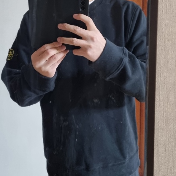 Stone Island 63020 Crewneck Sweatshirt Black - 21FW 착용 스타일