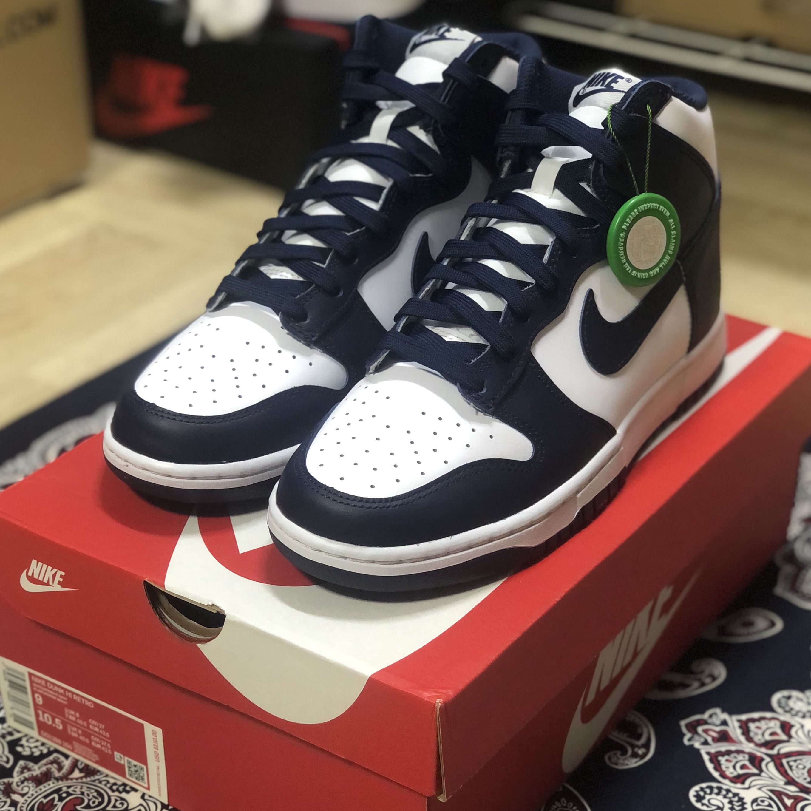 Nike Dunk High Retro Championship Navy 착용 스타일 - 3