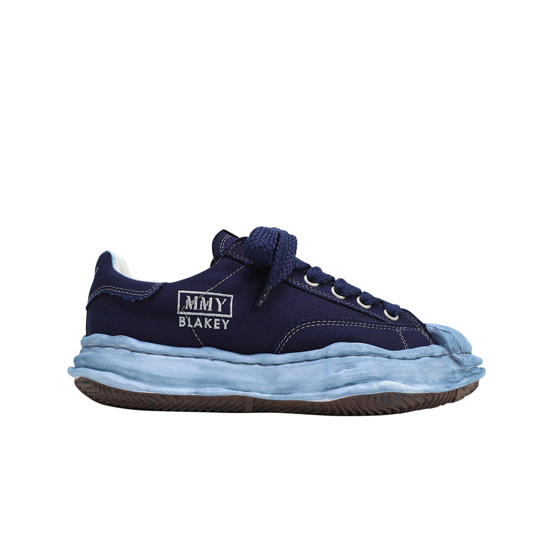 메종 미하라 야스히로 블레이키 OG STC 솔 OD 캔버스 로우탑 스니커즈 네이비