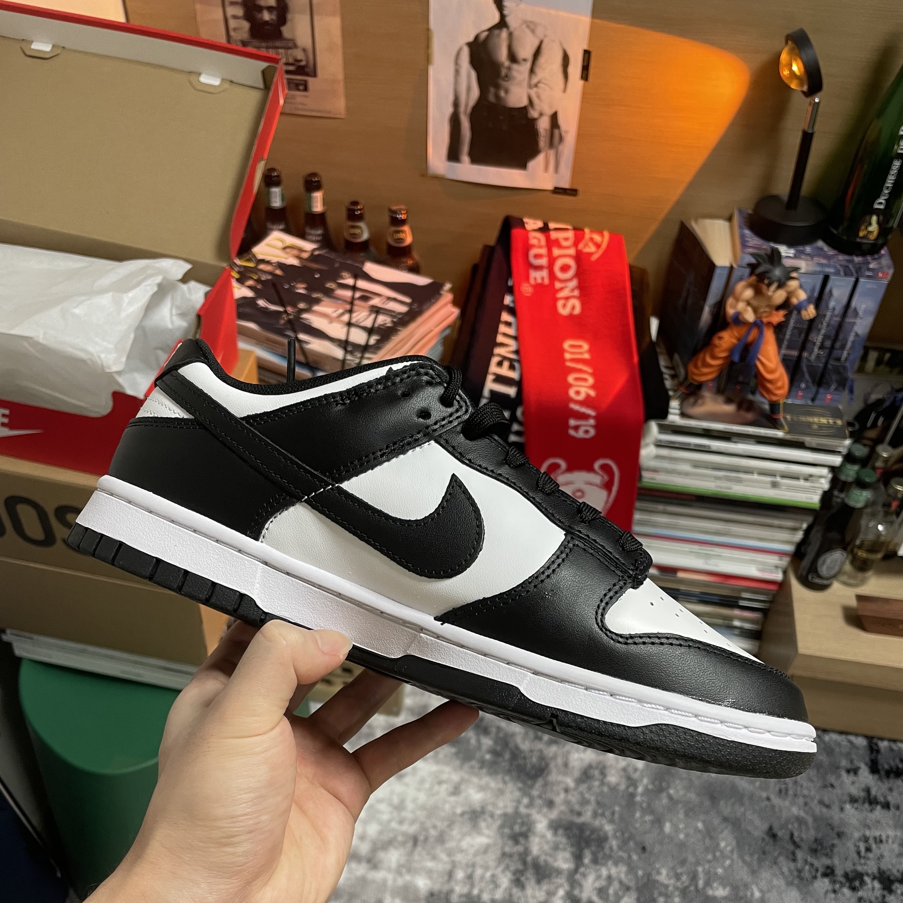 Nike Dunk Low Retro Black, (W) Nike Dunk Low Black 착용 스타일 - 3