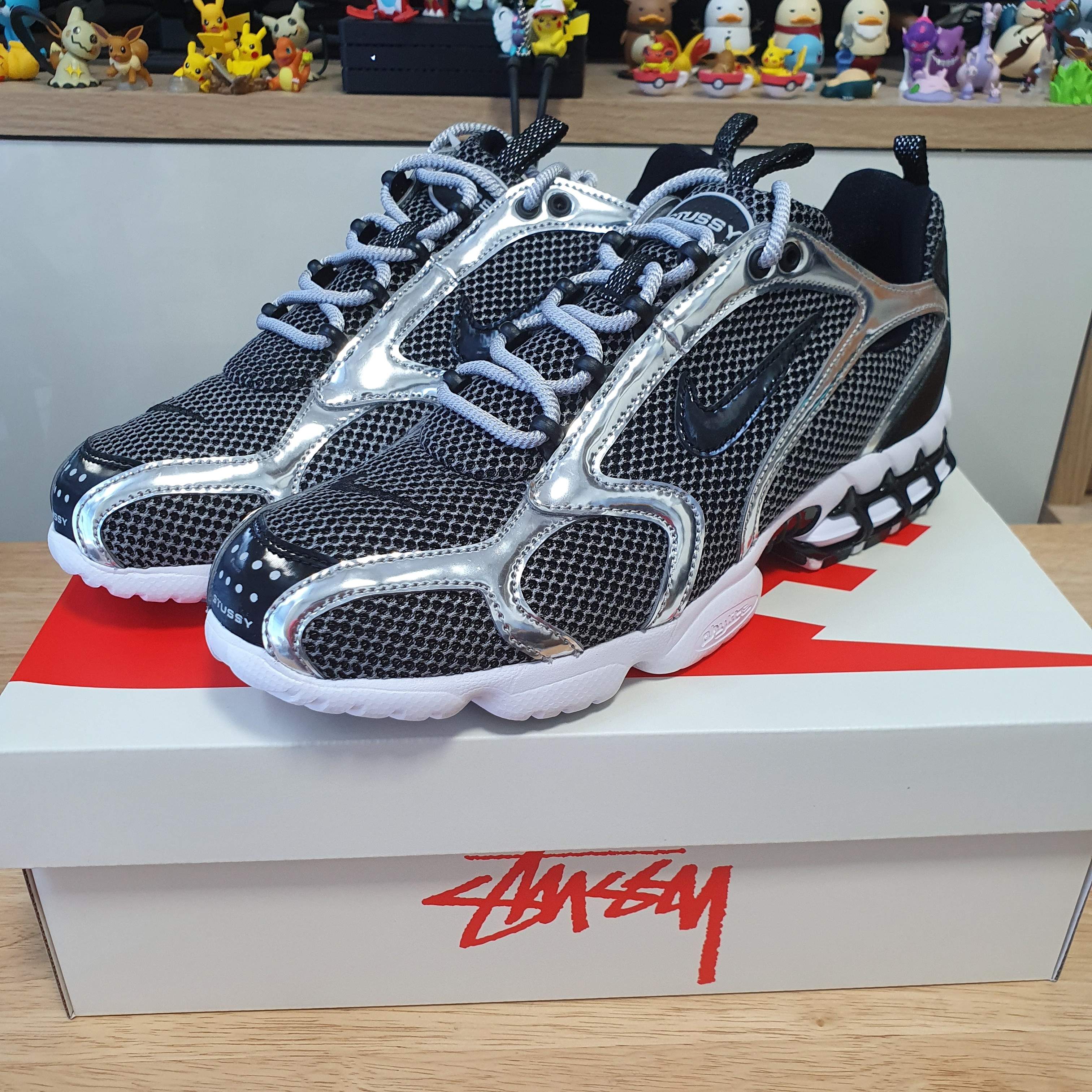 Nike x Stussy Air Zoom Spiridon Cage 2 Pure Platinum 착용 스타일 - 1