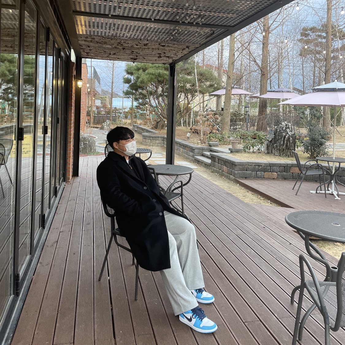 Jordan 1 Low Dark Powder Blue 착용 스타일