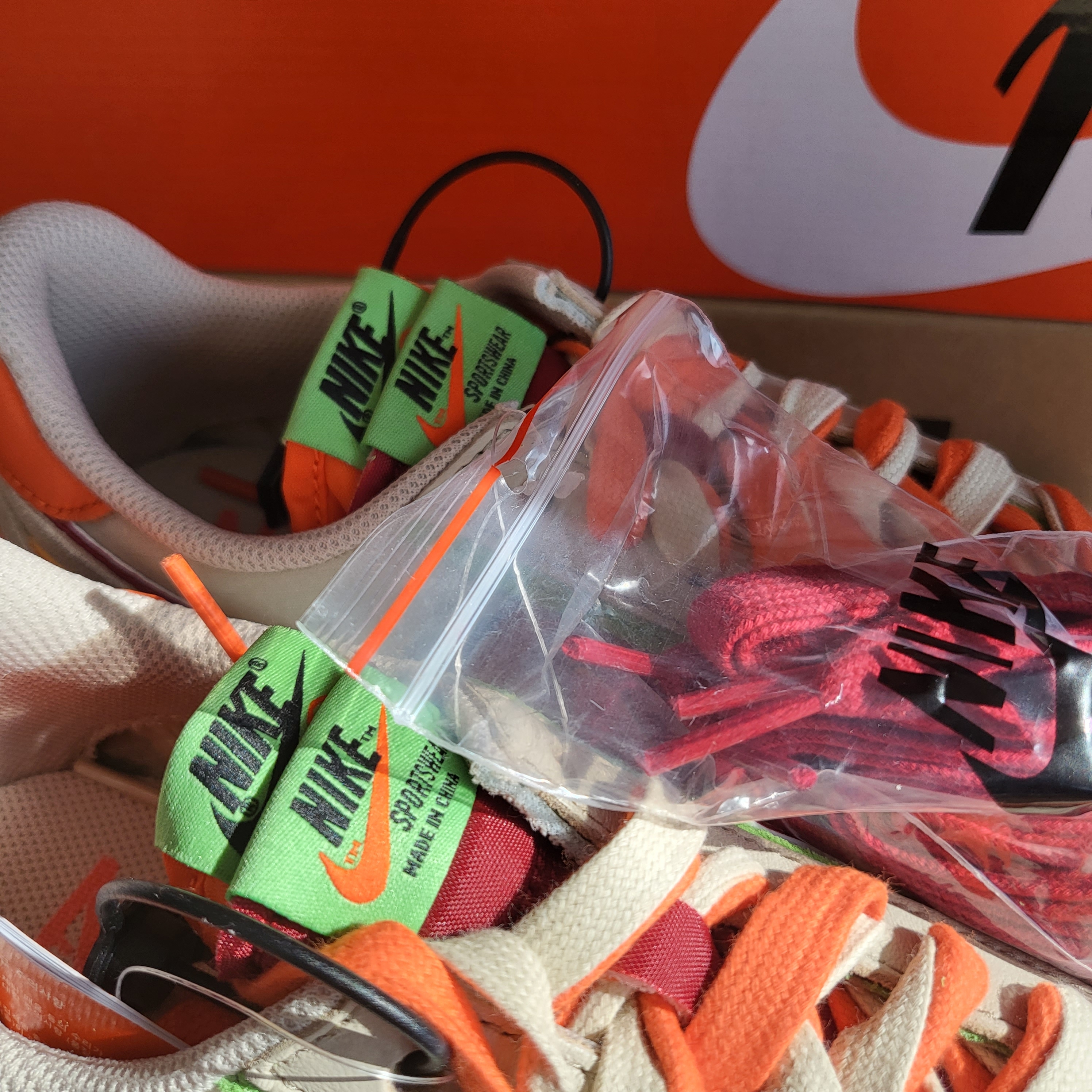 Nike x Sacai x Clot LDWaffle Orange Blaze 착용 스타일 - 4