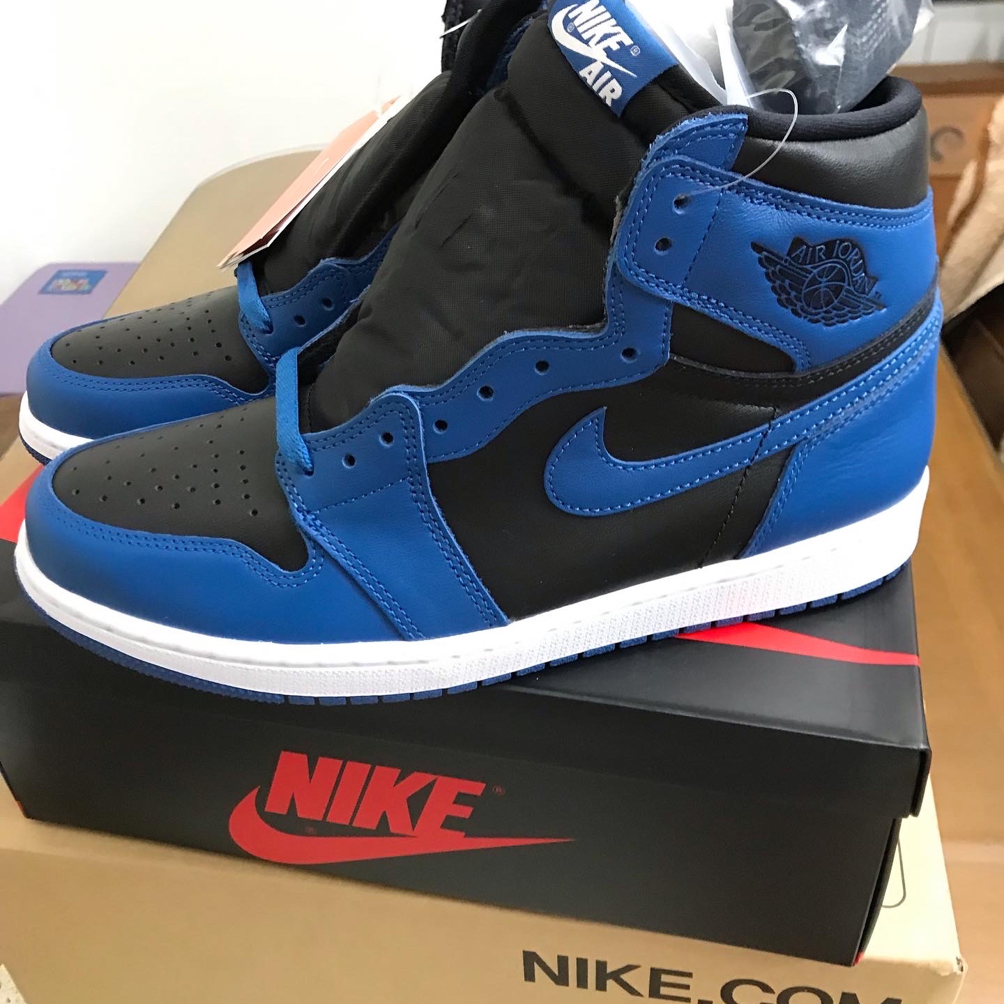 Jordan 1 Retro High OG Dark Marina Blue 착용 스타일 - 2