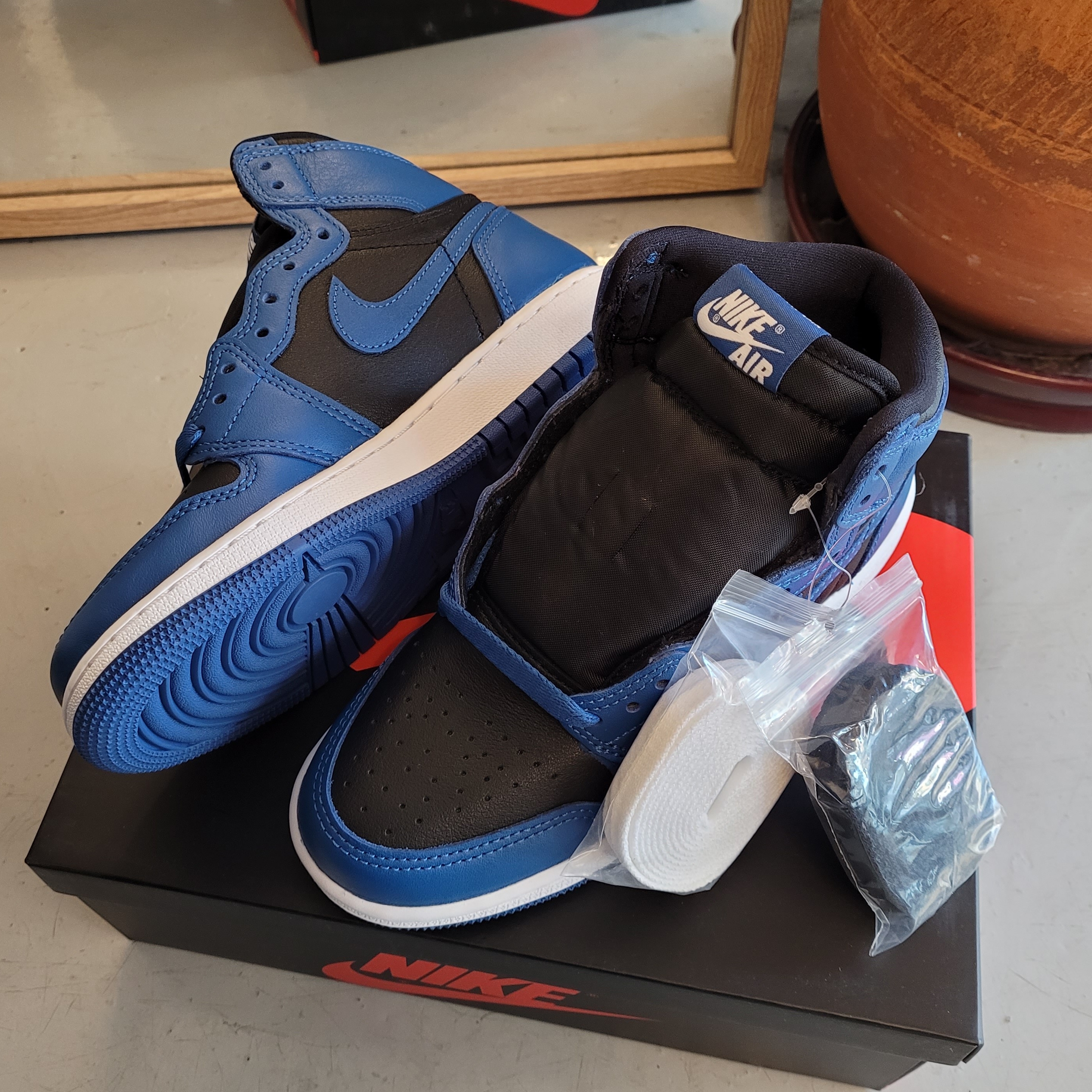 (GS) Jordan 1 Retro High OG Dark Marina Blue, Jordan 1 Retro High OG Dark Marina Blue 착용 스타일
