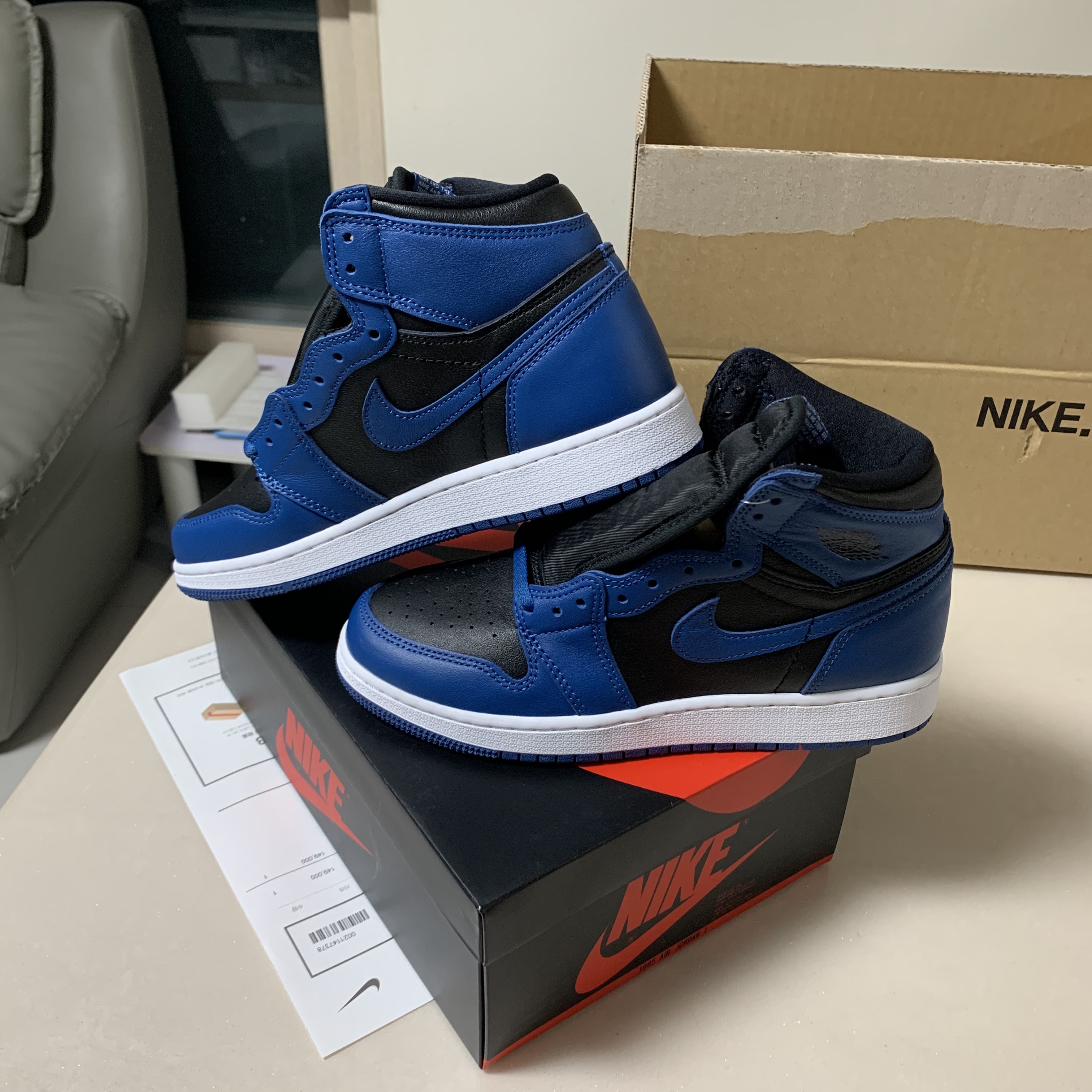 (GS) Jordan 1 Retro High OG Dark Marina Blue 착용 스타일 - 4