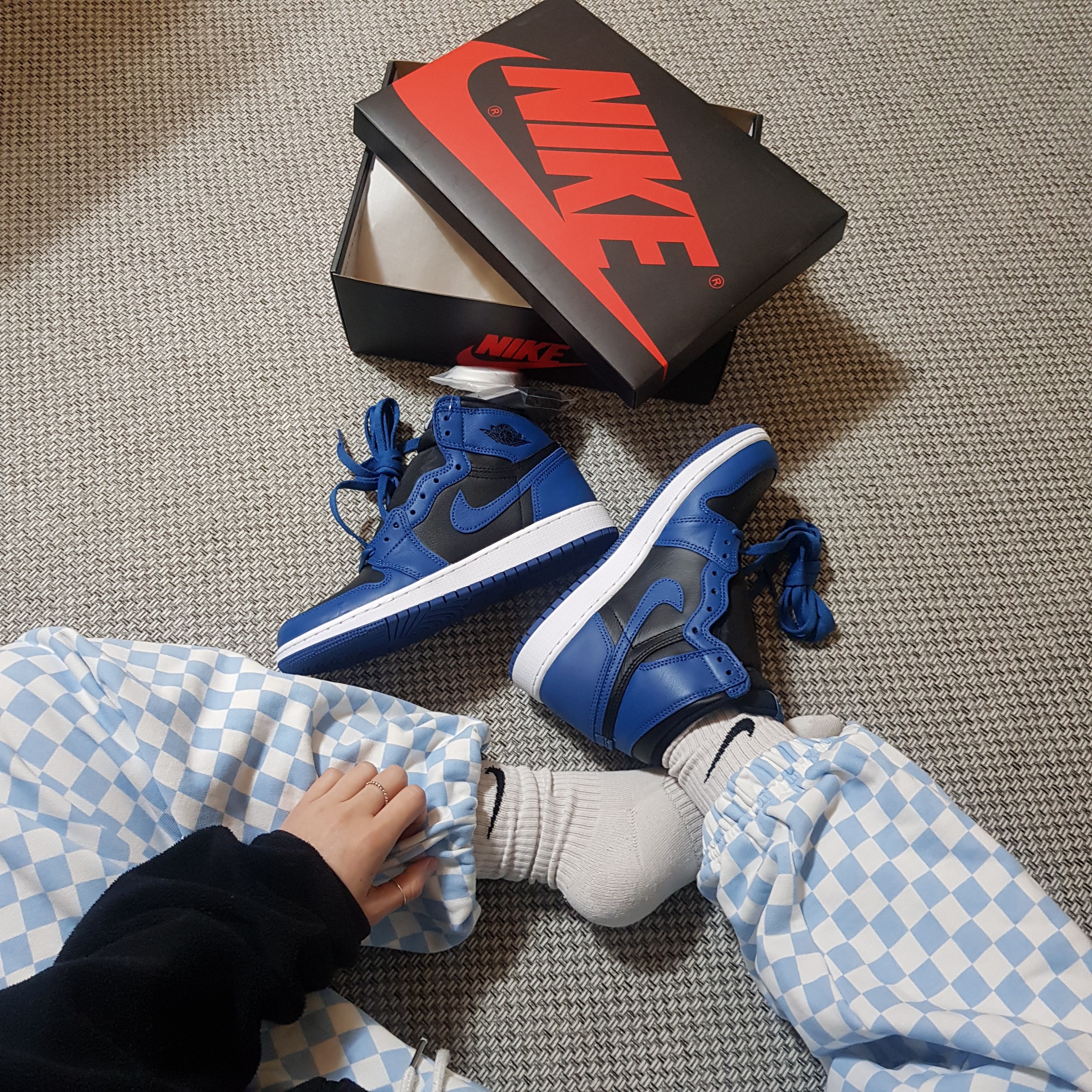 Jordan 1 Retro High OG Dark Marina Blue, (GS) Jordan 1 Retro High OG Dark Marina Blue 착용 스타일