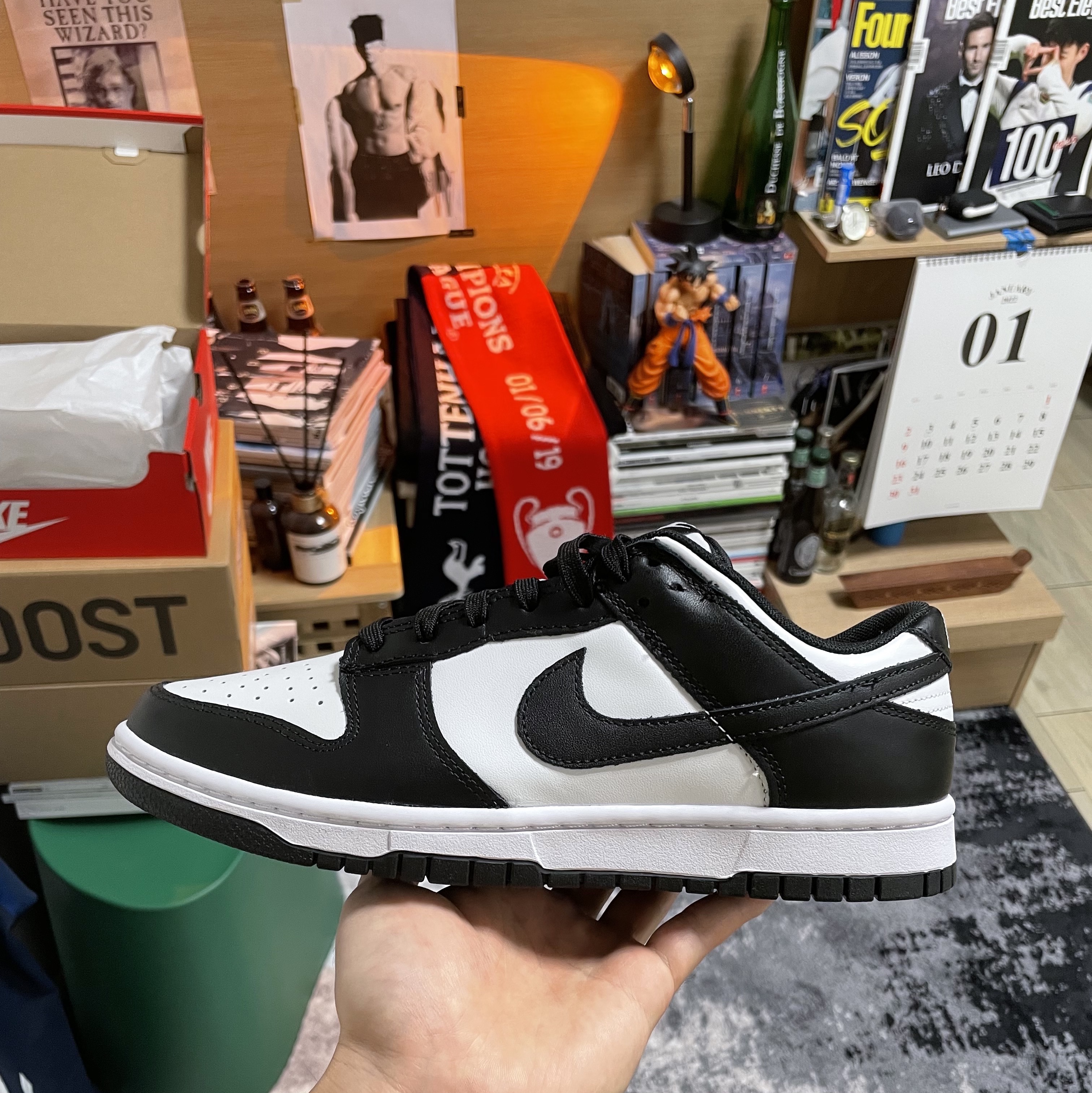 Nike Dunk Low Retro Black, (W) Nike Dunk Low Black 착용 스타일 - 1