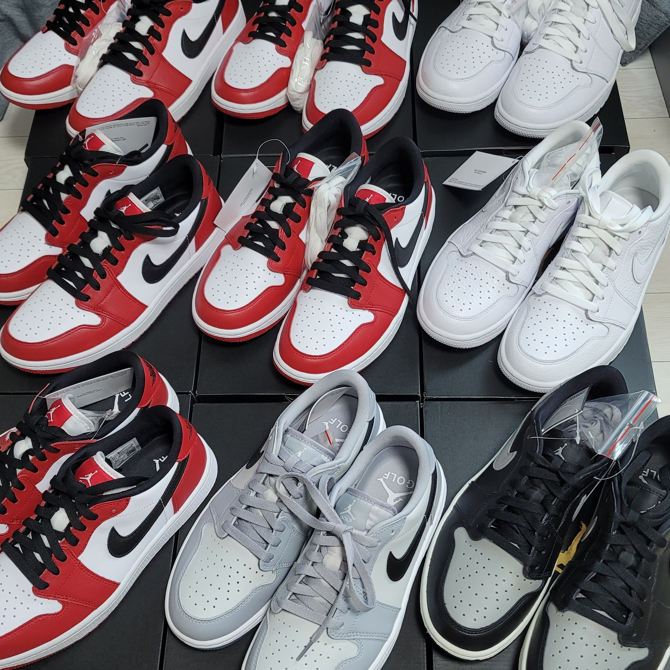 Jordan 1 Low Golf Chicago, Jordan 1 Low Golf Wolf Grey 착용 스타일