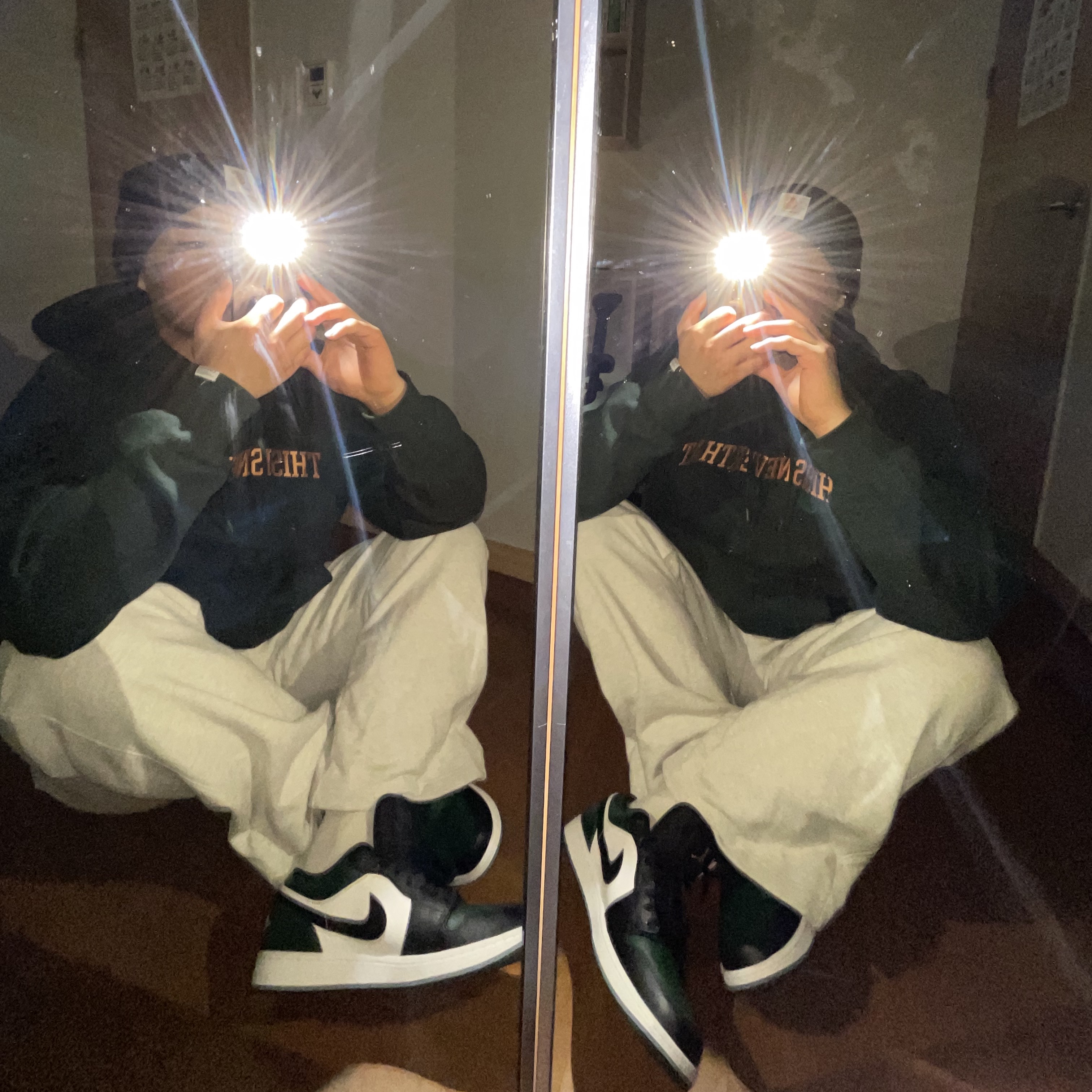 Jordan 1 Low Green Toe 착용 스타일 - 2