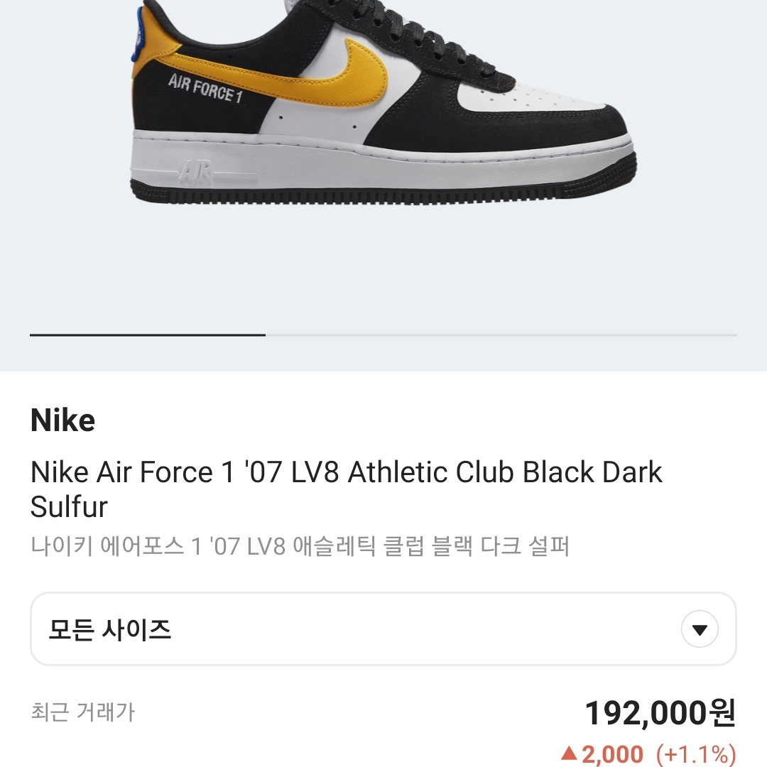 Nike Air Force 1 '07 LV8 Athletic Club Black Dark Sulfur 착용 스타일