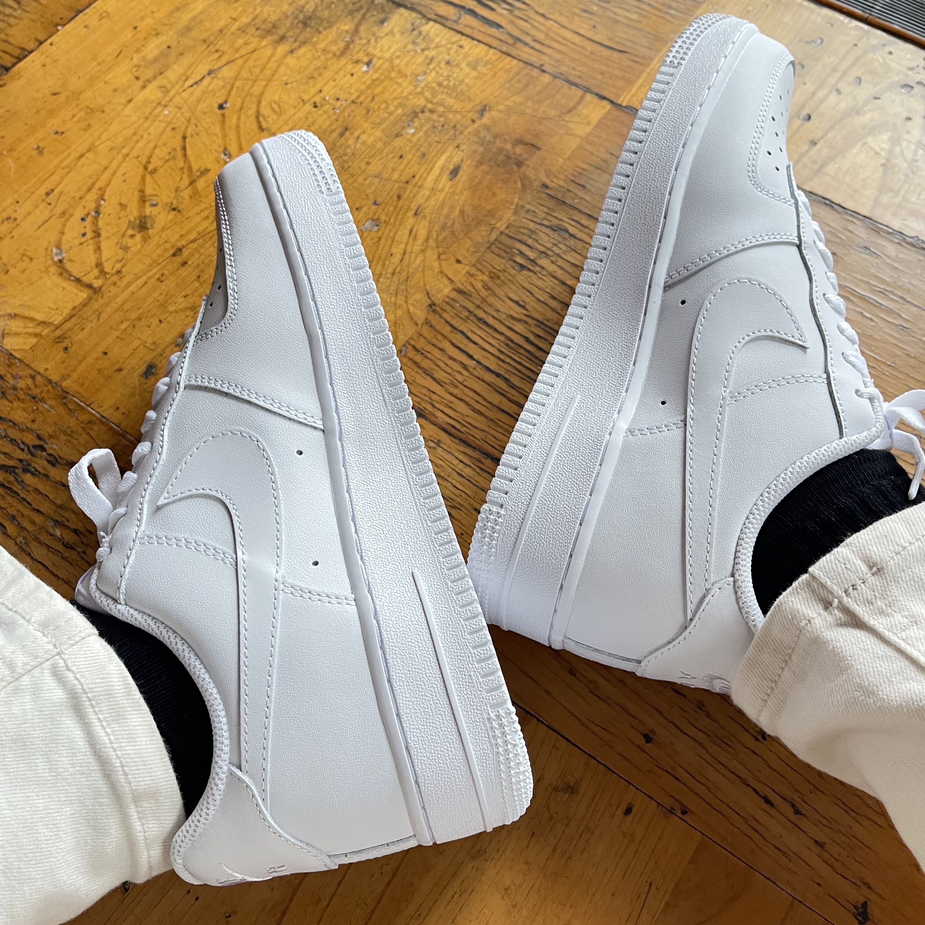 IAB Studio x Lee Denim Jacket Black, Nike Air Force 1 '07 Low White 착용 스타일 - 2
