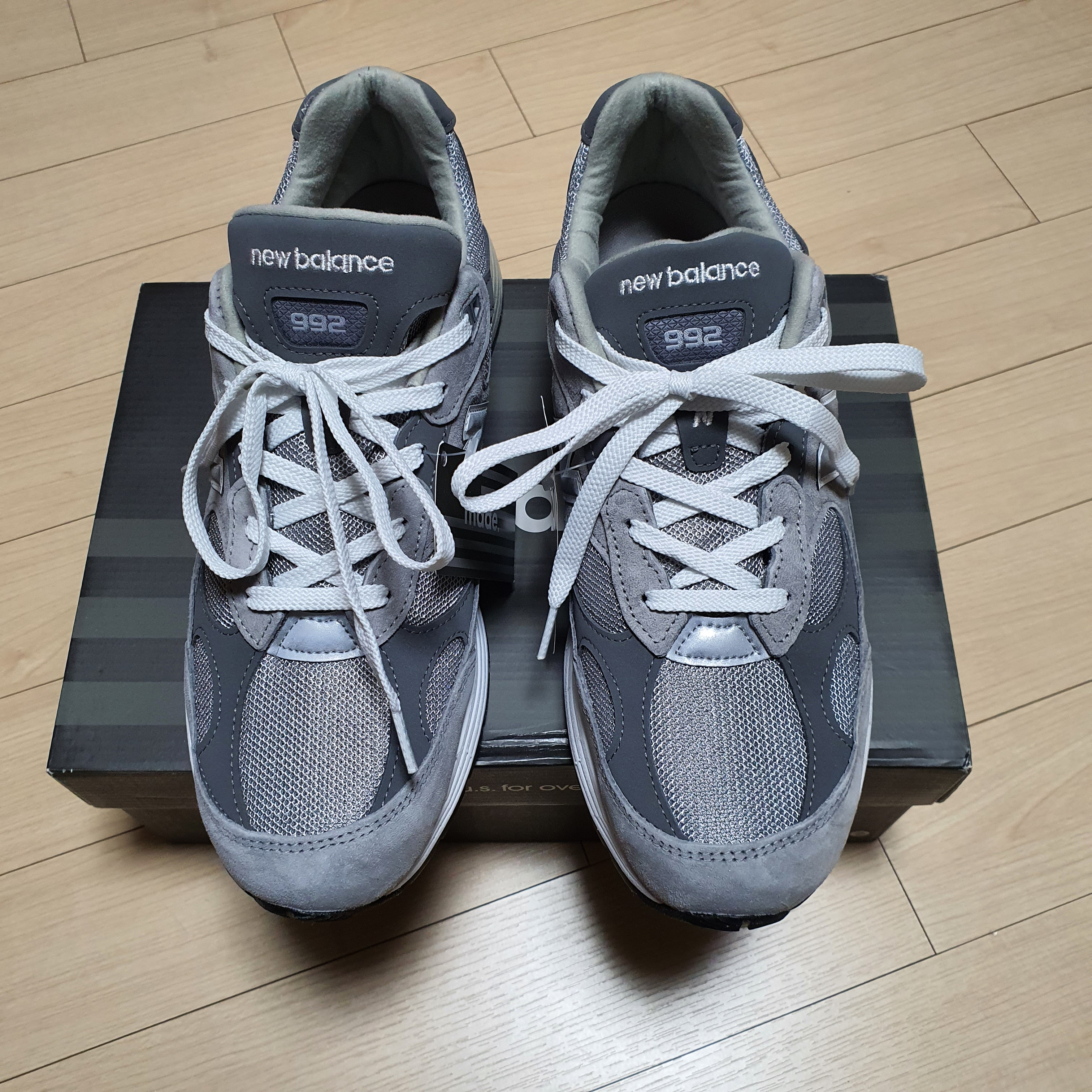 New Balance 992 Made in USA Grey - D Standard 착용 스타일 - 2