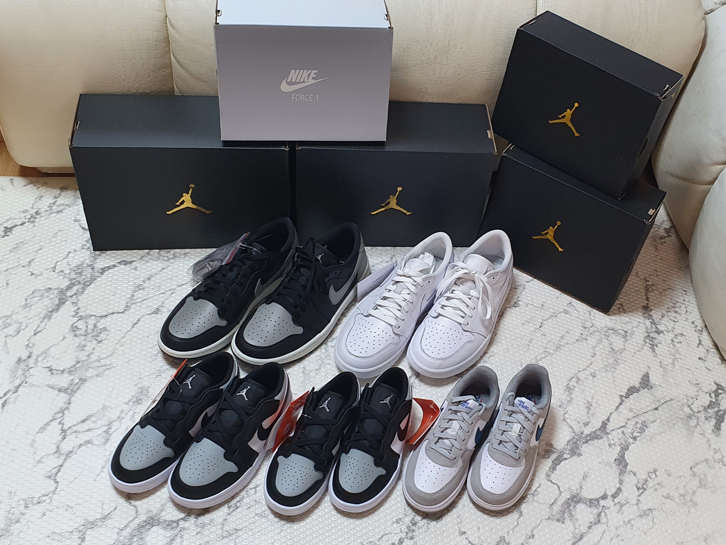 Jordan 1 Low Golf Shadow, Jordan 1 Low Golf Triple White 착용 스타일 - 1