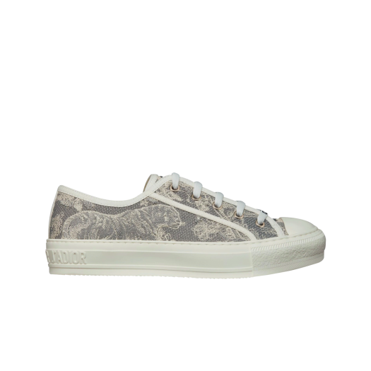 (W) Dior Walk'N'Dior Sneakers Toile de Jouy Reverse Embroidered Cotton Gray