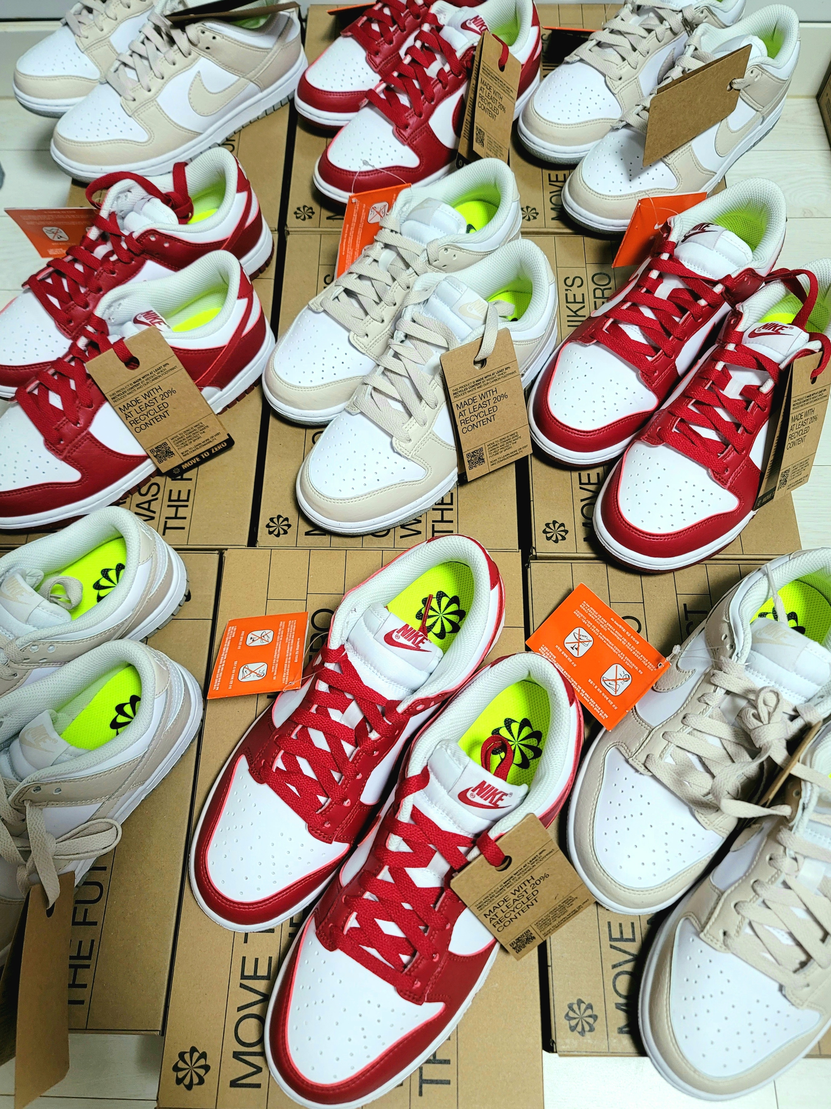 (W) Nike Dunk Low Next Nature Gym Red, (W) Nike Dunk Low Next Nature Light Orewood Brown 착용 스타일