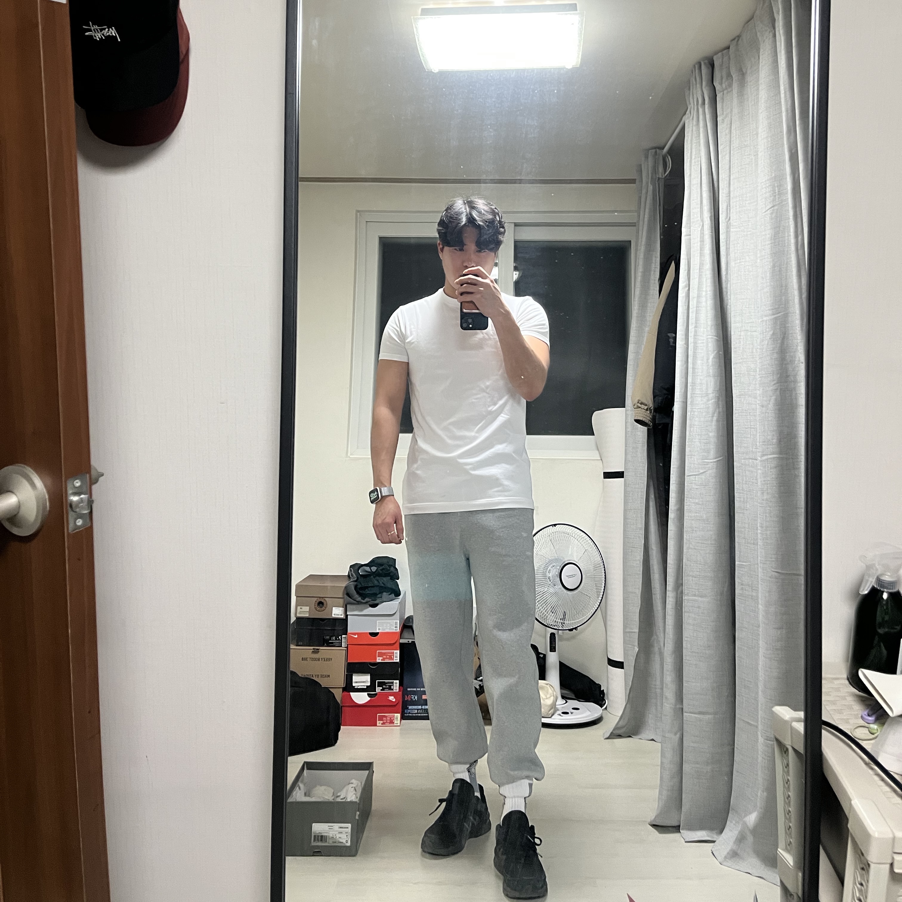 Nike NRG Solo Swoosh Fleece Pants Dark Grey Heather - US/EU 착용 스타일